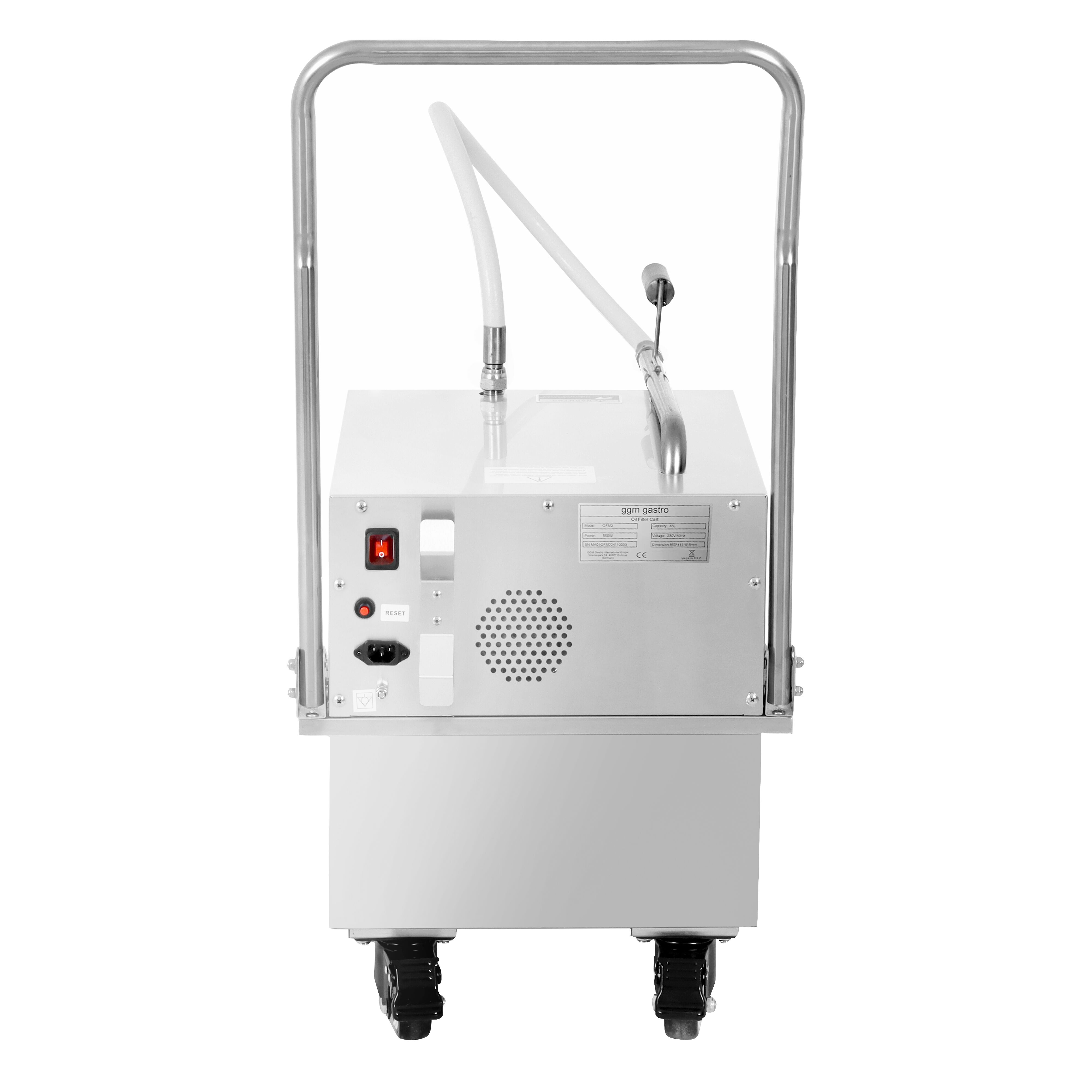 Filtre à huile de friture avec robinet de vidange – 48 litres/minute – 550 watts