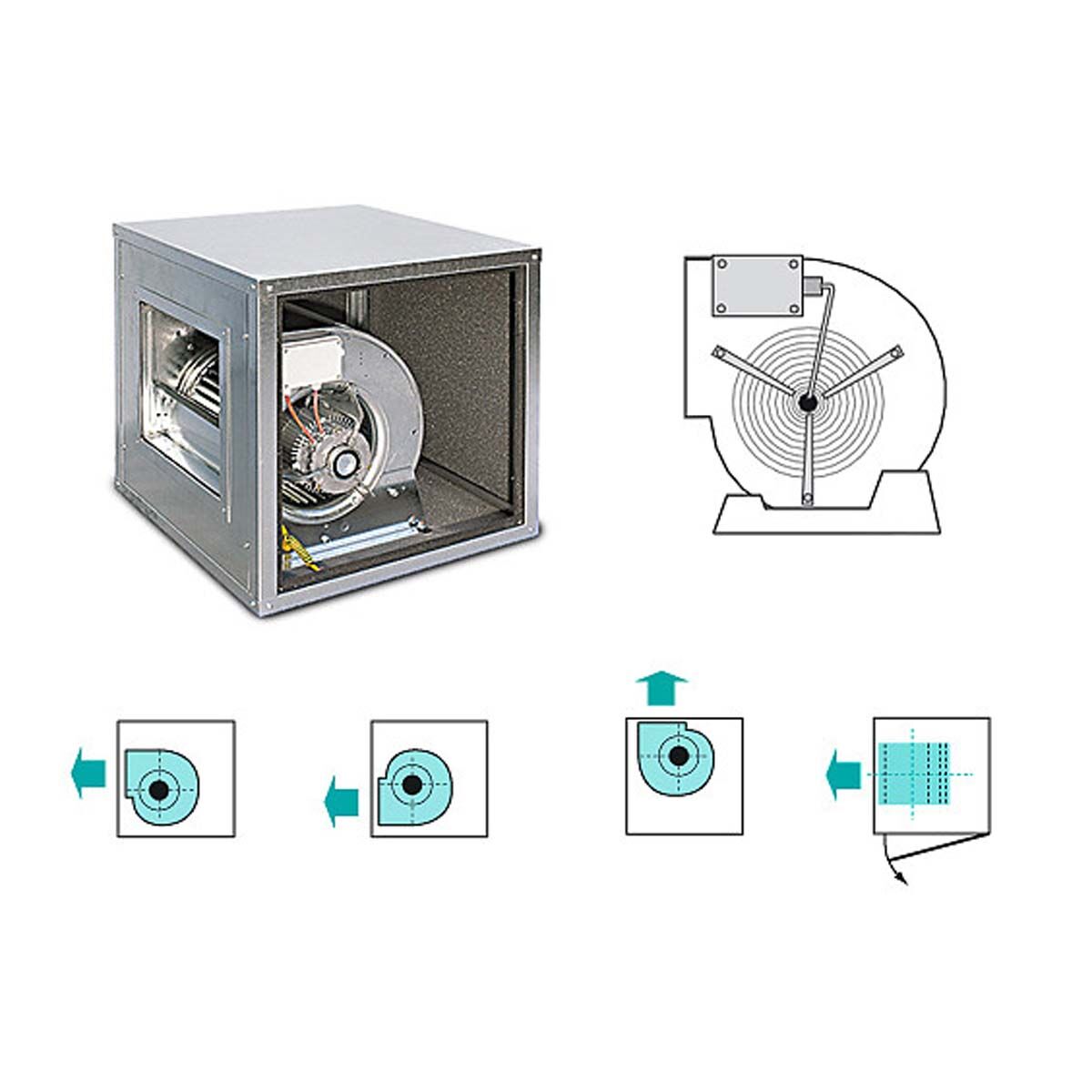 Caisson de ventilation - Ventilateur caisson pour hotte - 1600m³/h - 230V Monophasé
