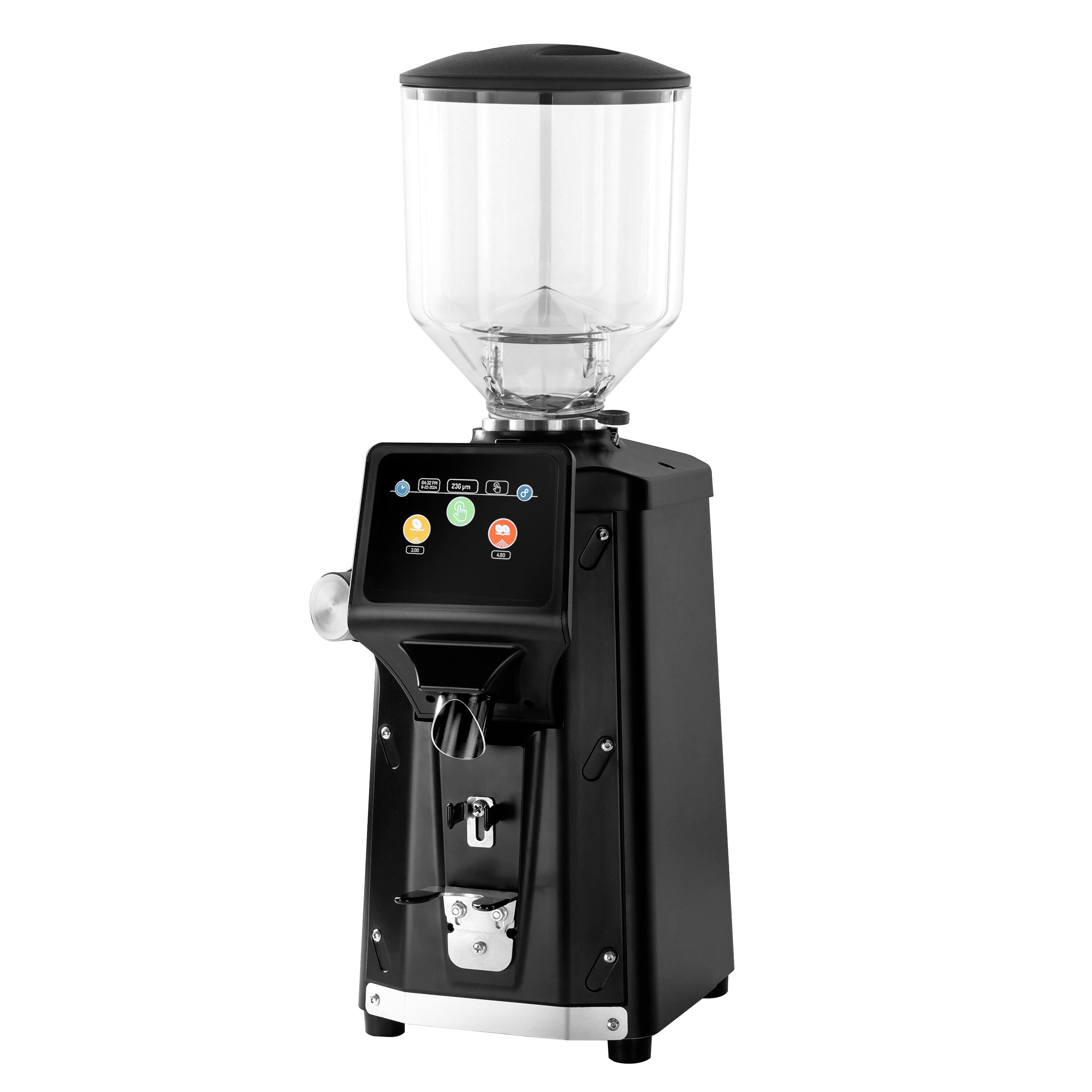 Moulin à café – 1,2 kg – avec système de refroidissement – meule plate Ø 83 mm – détection automatique du porte-filtre – Noir