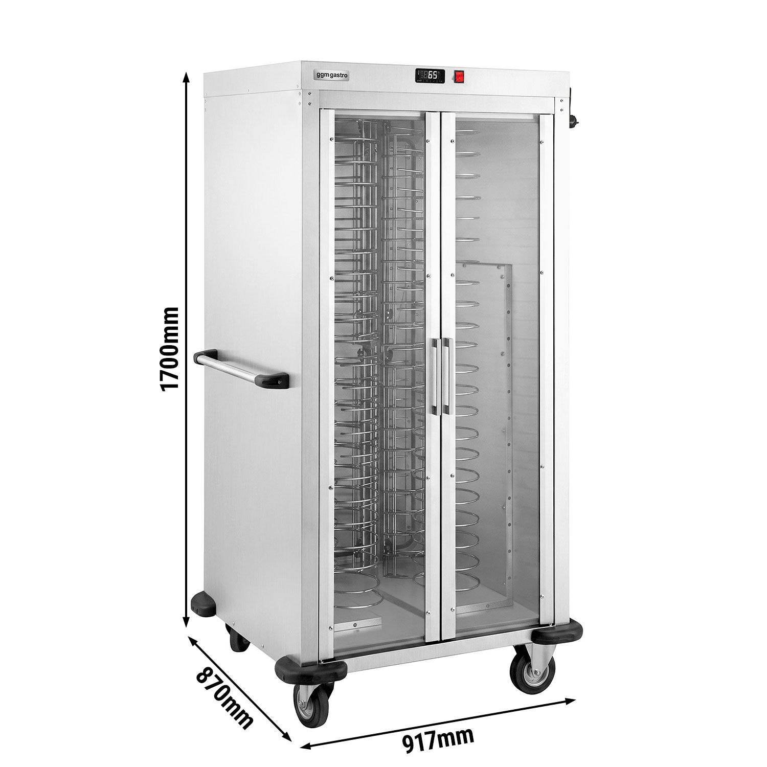 Lautasvaunu – lämmitettävä – 1,6 kW – 88 lautaselle – 2 lasiovea