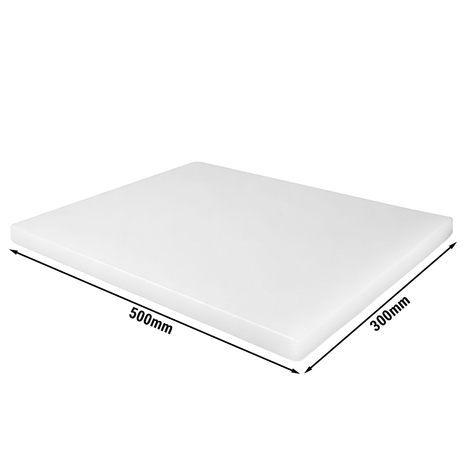 Planche à découper antidérapante - 300x500mm - Épaisseur: 20mm - Conforme HACCP - PEHD 500 - Blanc