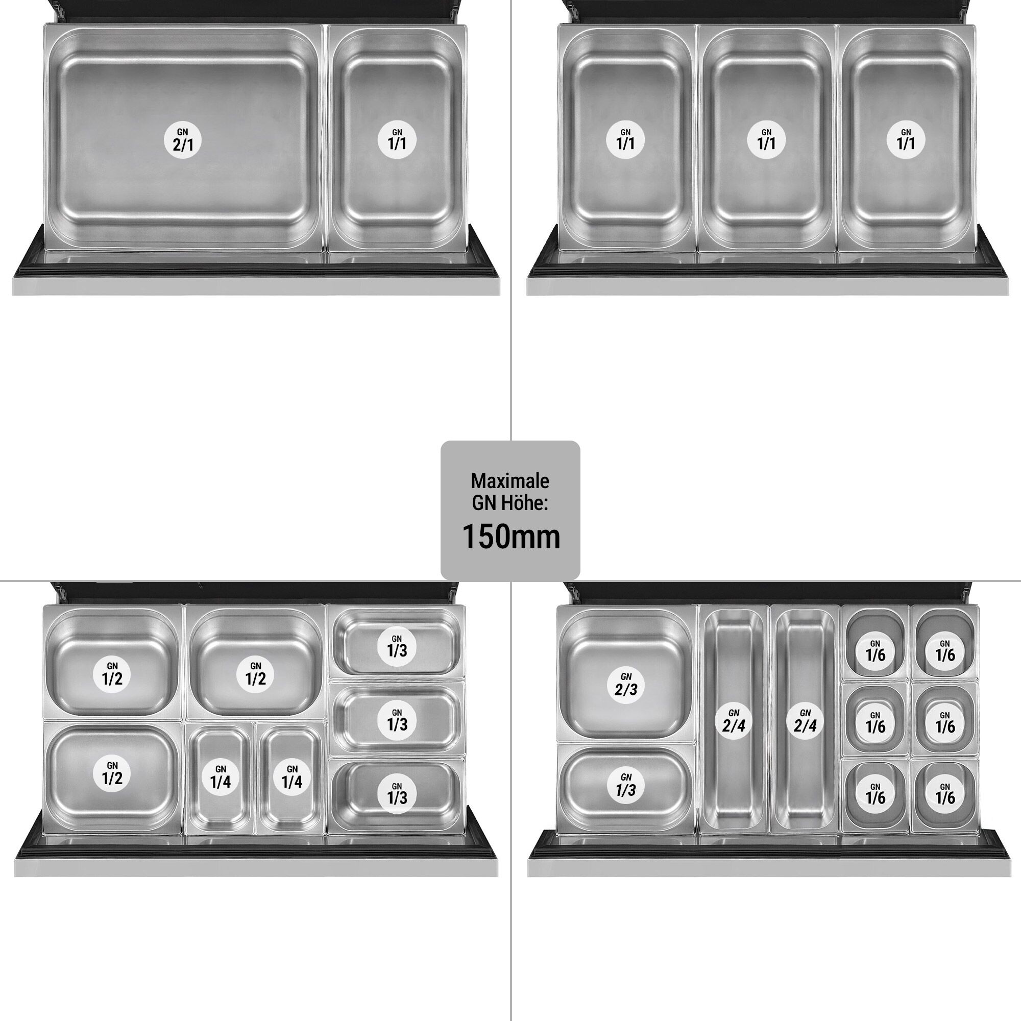 Commercial Undercounter Fridge Freezer - Dual Temperature [-22 to +8°C] - 1230mm - 1 Drawer - 2x GN 1/1 - incl. Chip Scuttle