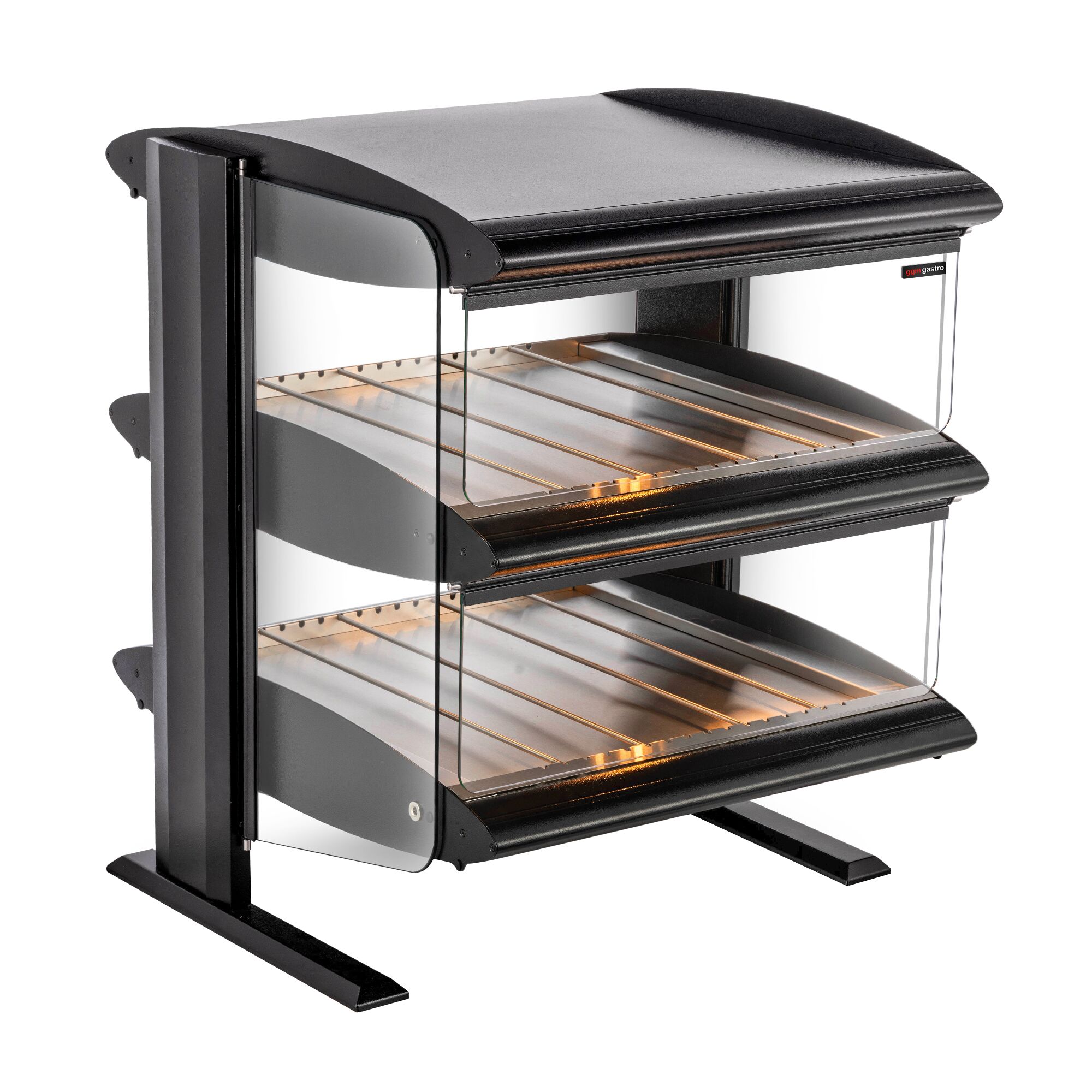 Vitrine chauffante – 710 mm – 1,02 kW – avec 2 étagères – réglable séparément