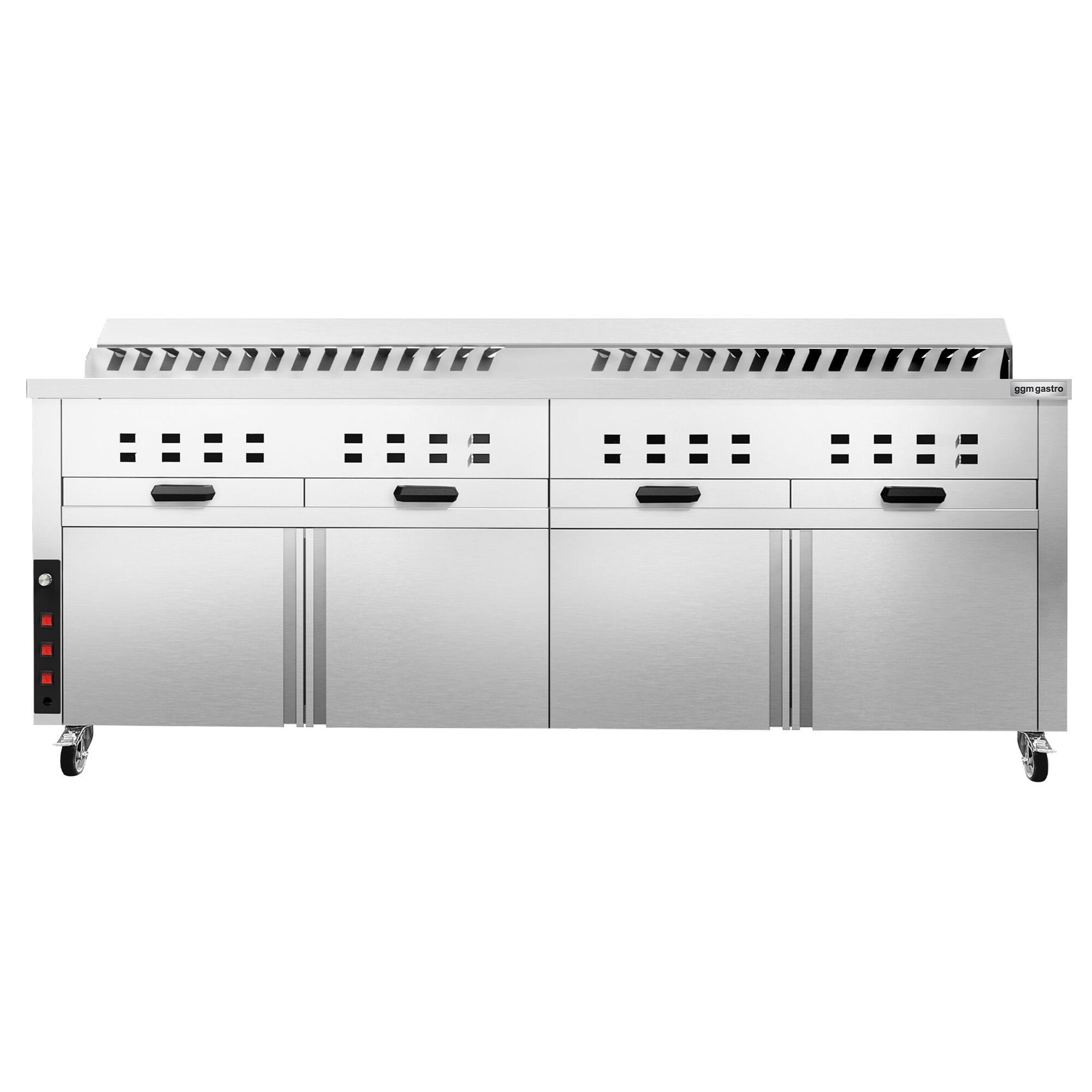 Mangal Charcoal Grill - 2000mm - with cabinet base - for Adana & Shish Kebab - 30 automatic rotating skewers