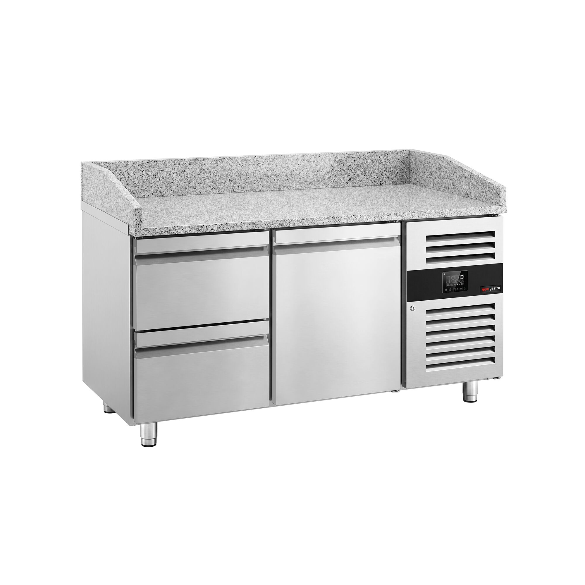 ECO pizza-hűtőpult – 1500x800 mm – 1 ajtóval és 2 fiókkal
