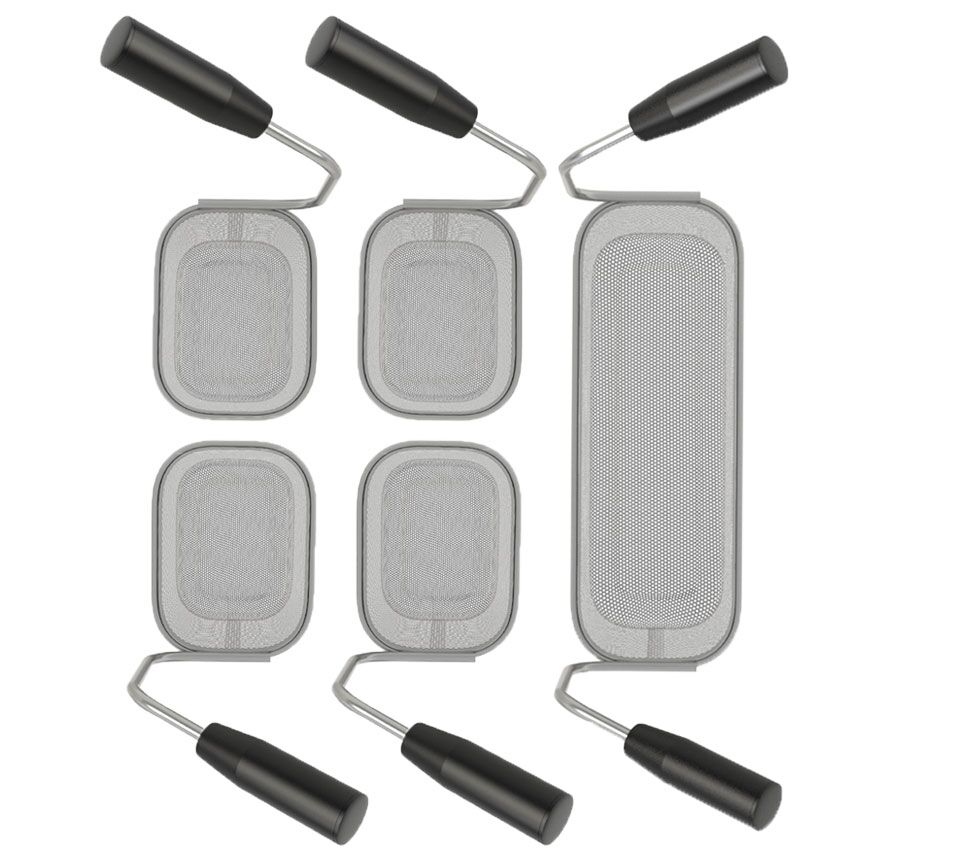 1x 1/3 & 4x 1/6 Panier friteuse - 290x105x200mm & 140x105x200mm - 2,4kg - Inox AISI 304 - avec bords arrondis - pour cuiseur à pâtes - pour Série 600 & 700 - pour cuiseur à pâtes
