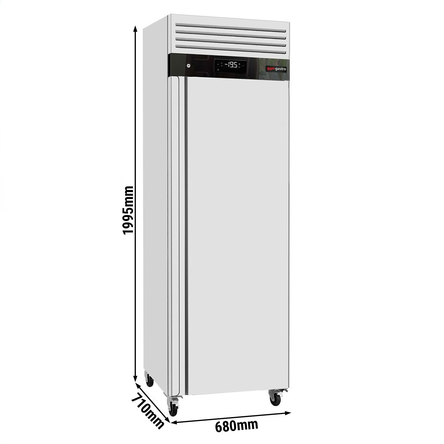 Armoire réfrigérée négative en acier inoxydable ECO – 600 litres – avec 1 porte – porte intérieure en plastique
