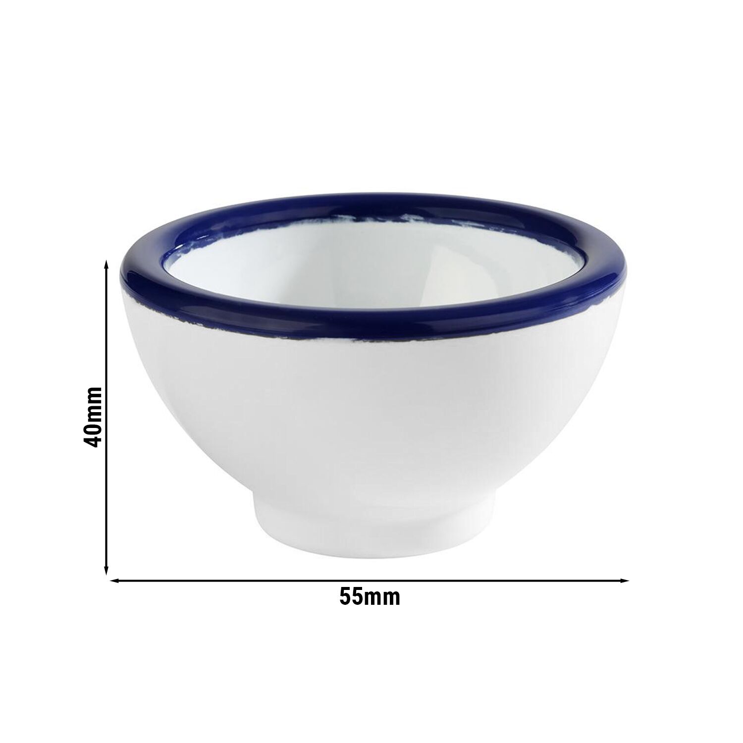 (6 pièces) Coupelles à sauce - ENAMEL LOOK - Melamine - 20 ml - Ø 55 mm - Blanc