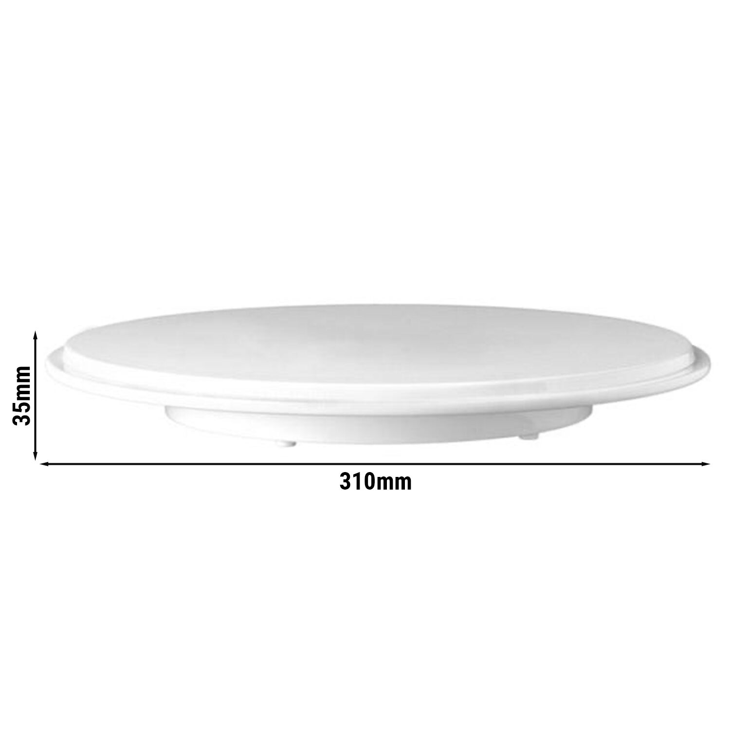 Plateau de présentation - Mélamine - Ø310mm - Blanc - rond - Hauteur: 35mm