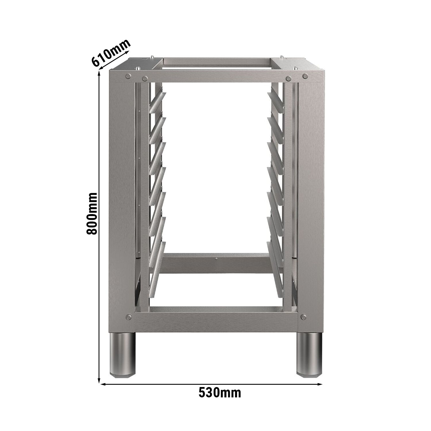 Podstavec pro kombinovaný konvektomat - 530x610 mm - nerezová ocel - pro KDDV1011 a KDDV623 - vč. držáku plechů pro 7x GN 1/1