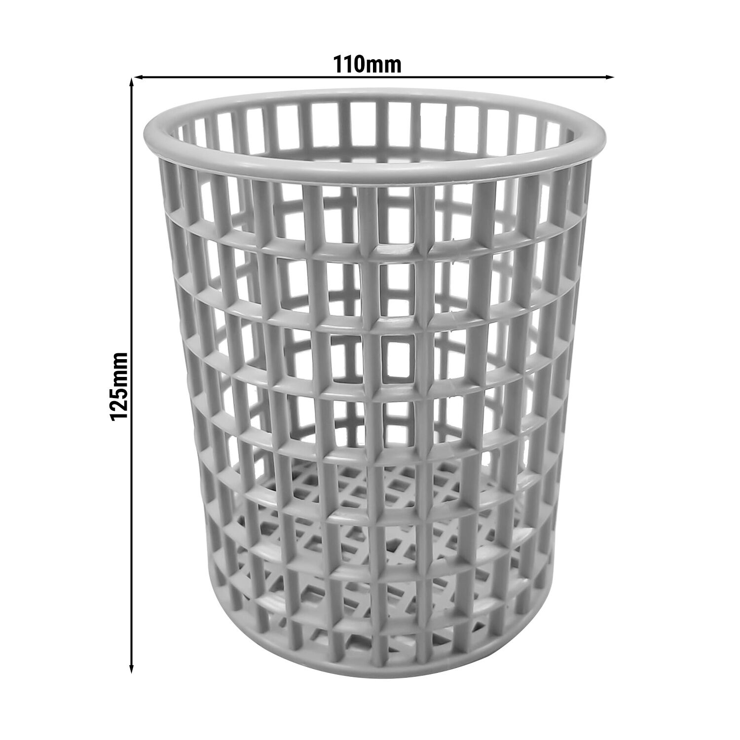 Panier à couverts - rond - Ø110mm - Gris