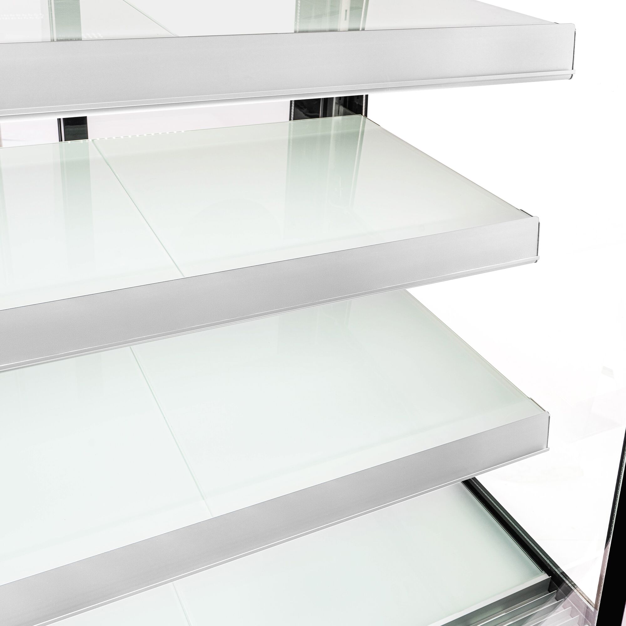 Vitrine à pâtisserie réfrigérée - 686L - 1200mm - Double vitrage - avec 3 étagères - portes coulissantes vitrées arrière - Noir
