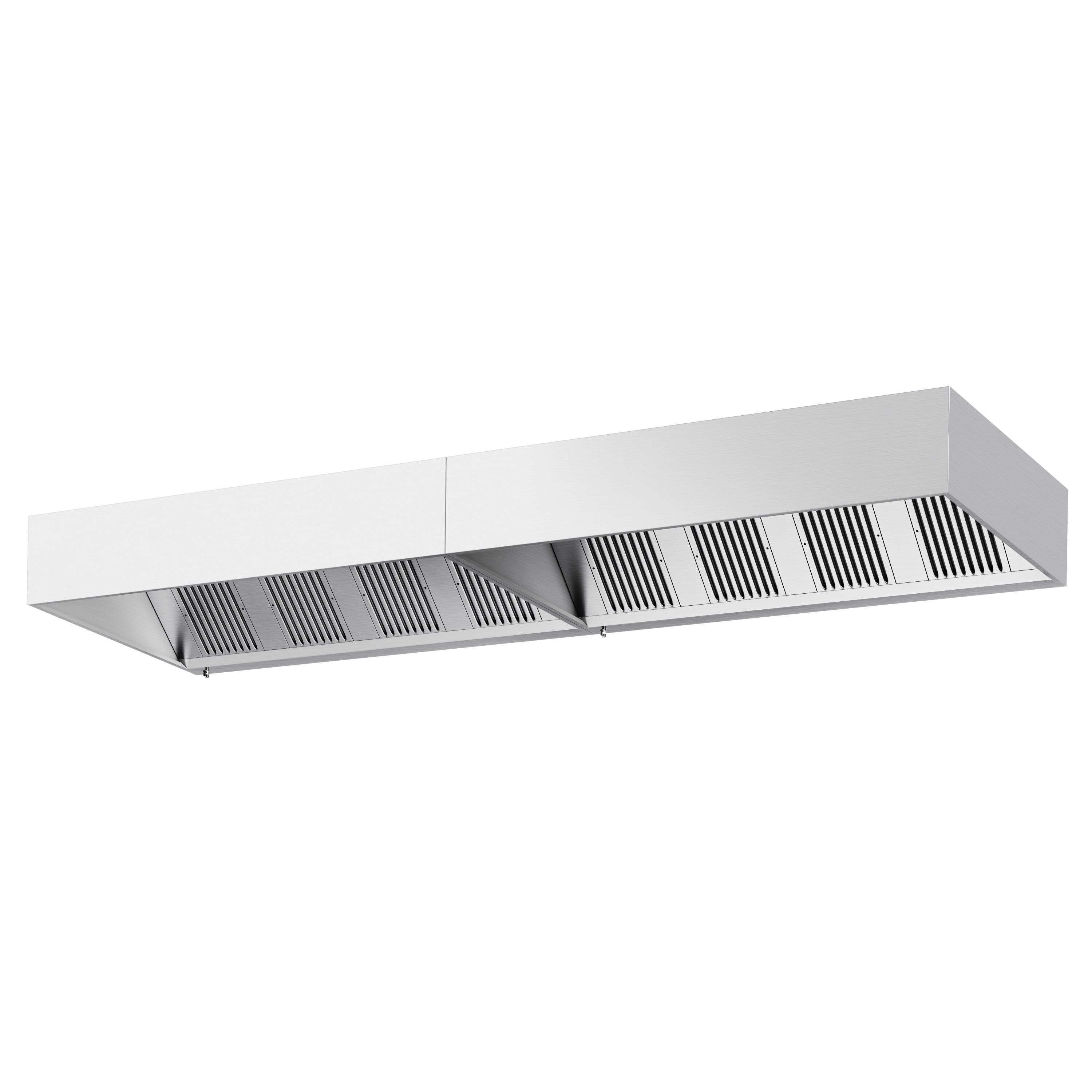 Hotte à adosser professionnelle - 4800mm - sans moteur - avec filtres et éclairage