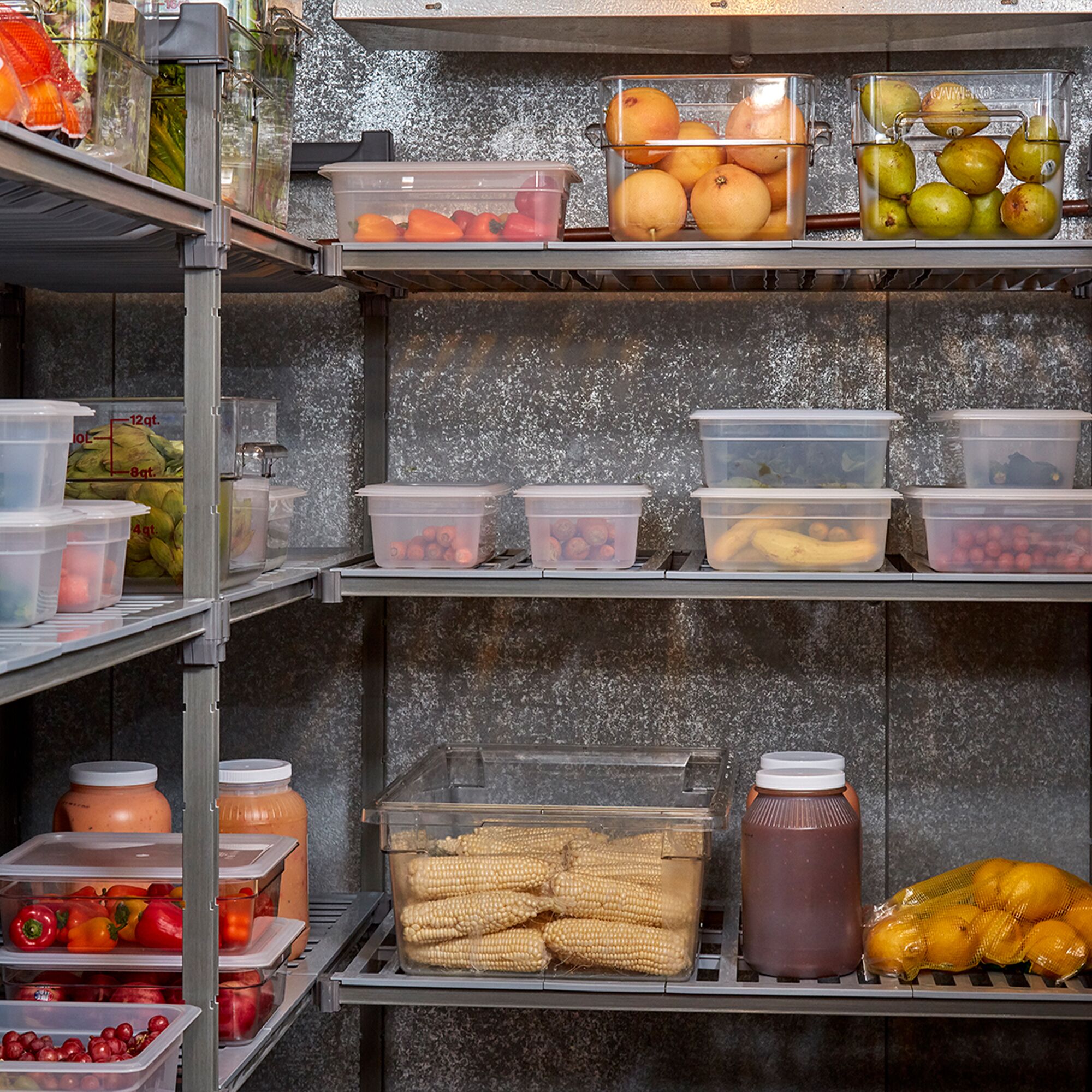 CAMBRO | Camshelving® Commercial Basics Plus Add-On Shelving Unit - 4 Slotted Shelves - 870×540 mm - Graphite Grey