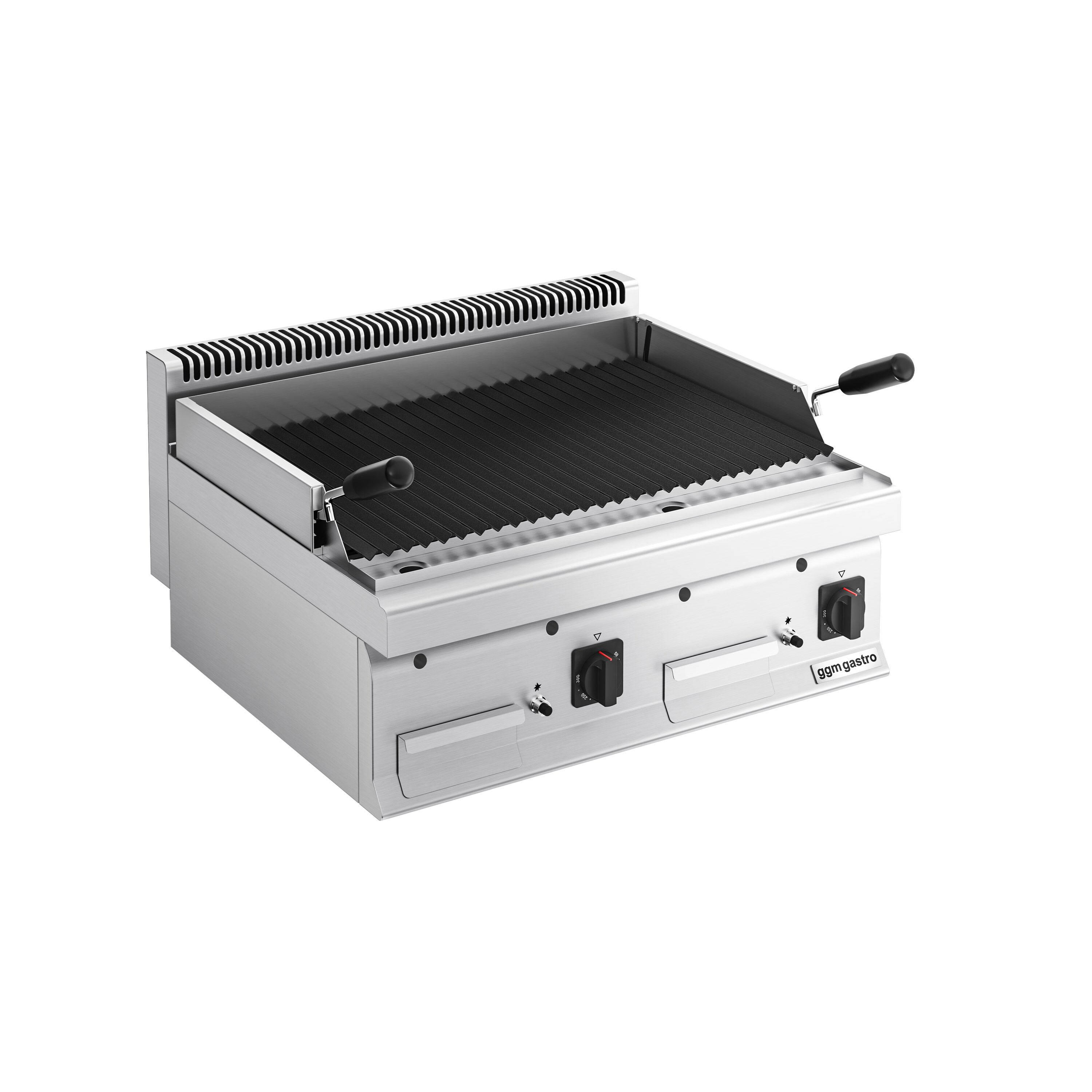 Grill à pierre de lave à gaz – 14 kW – grille inclinable