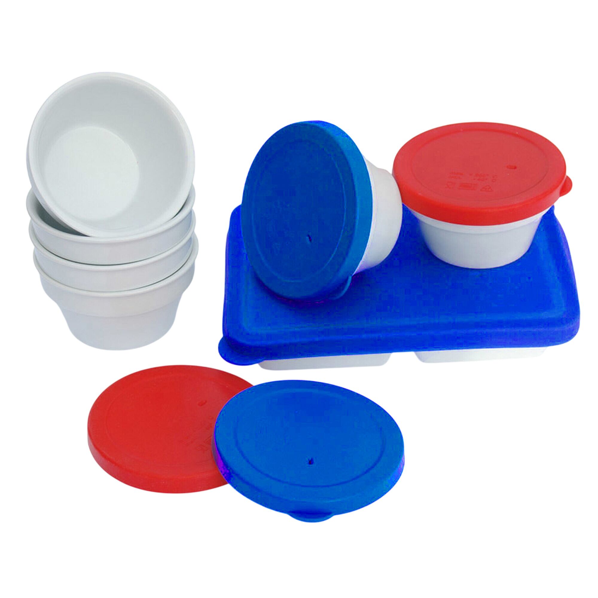 (100 pièces) THERMO FUTURE BOX | Couvercle en silicone pour bol d’accompagnement - 300 ml - Rond - Bleu