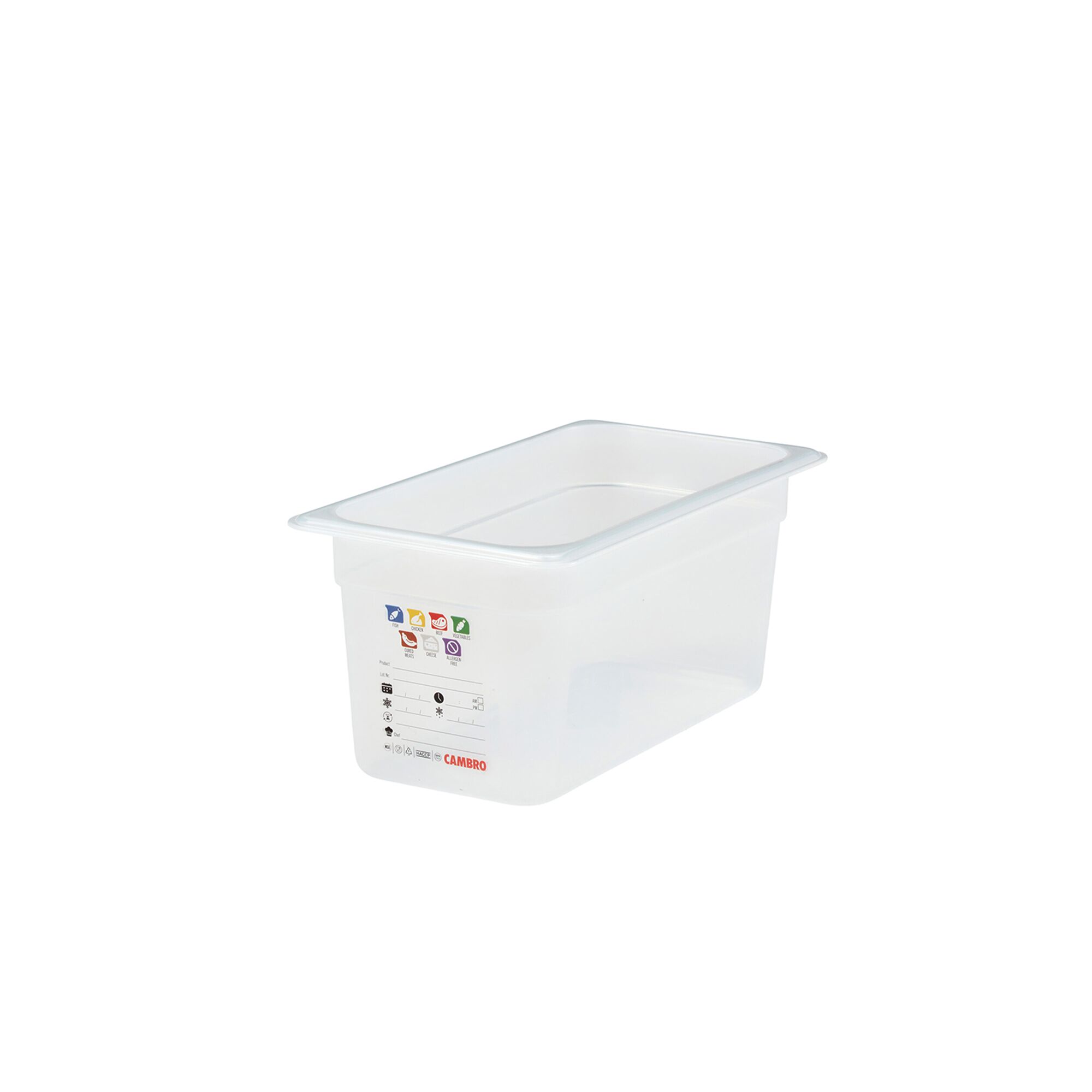 (6 pièces) CAMBRO | SafeTrak - Récipients en polypropylène GN 1/3 - laiteux - Hauteur : 150mm