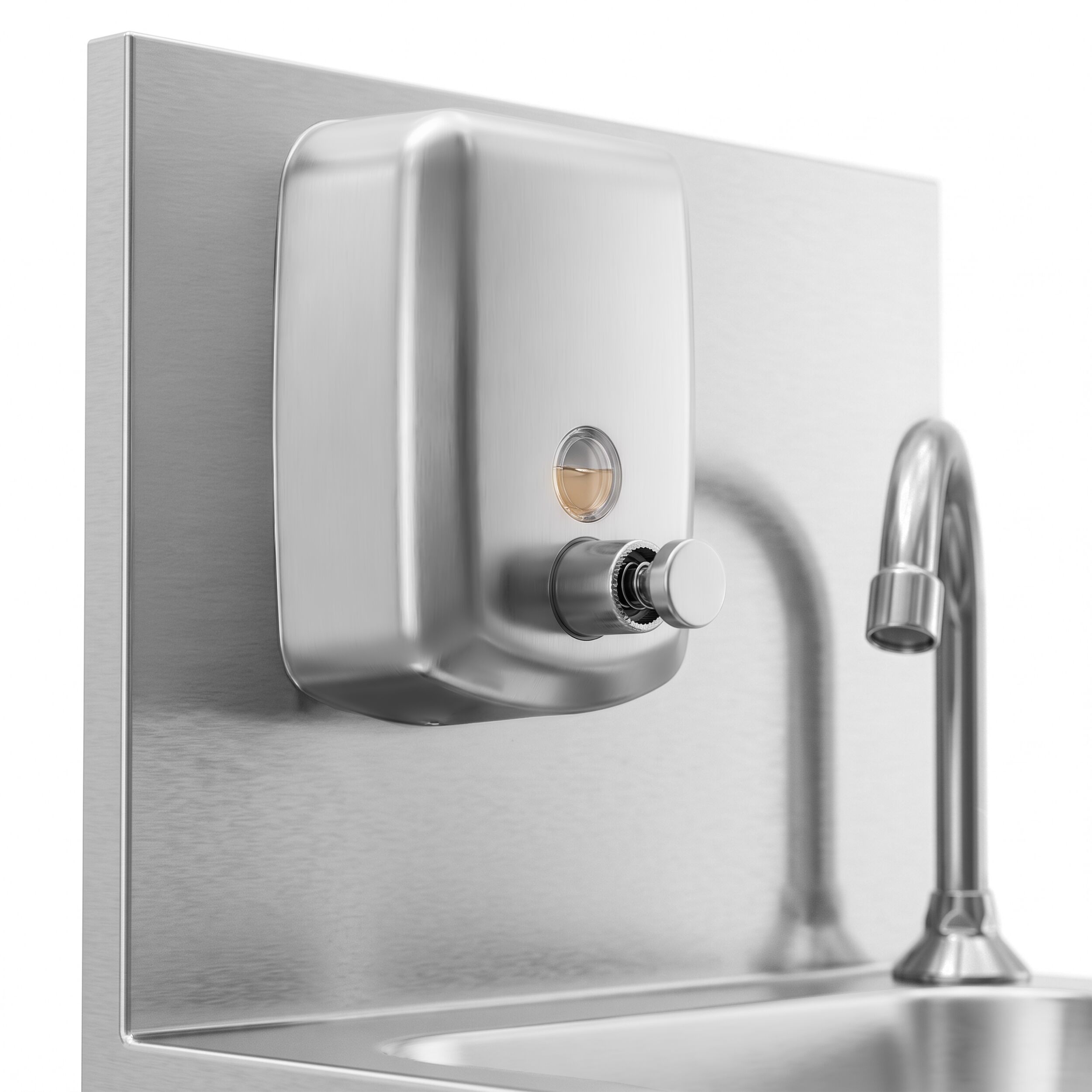Hand washbasin – with tap, knee-operated control and high rim