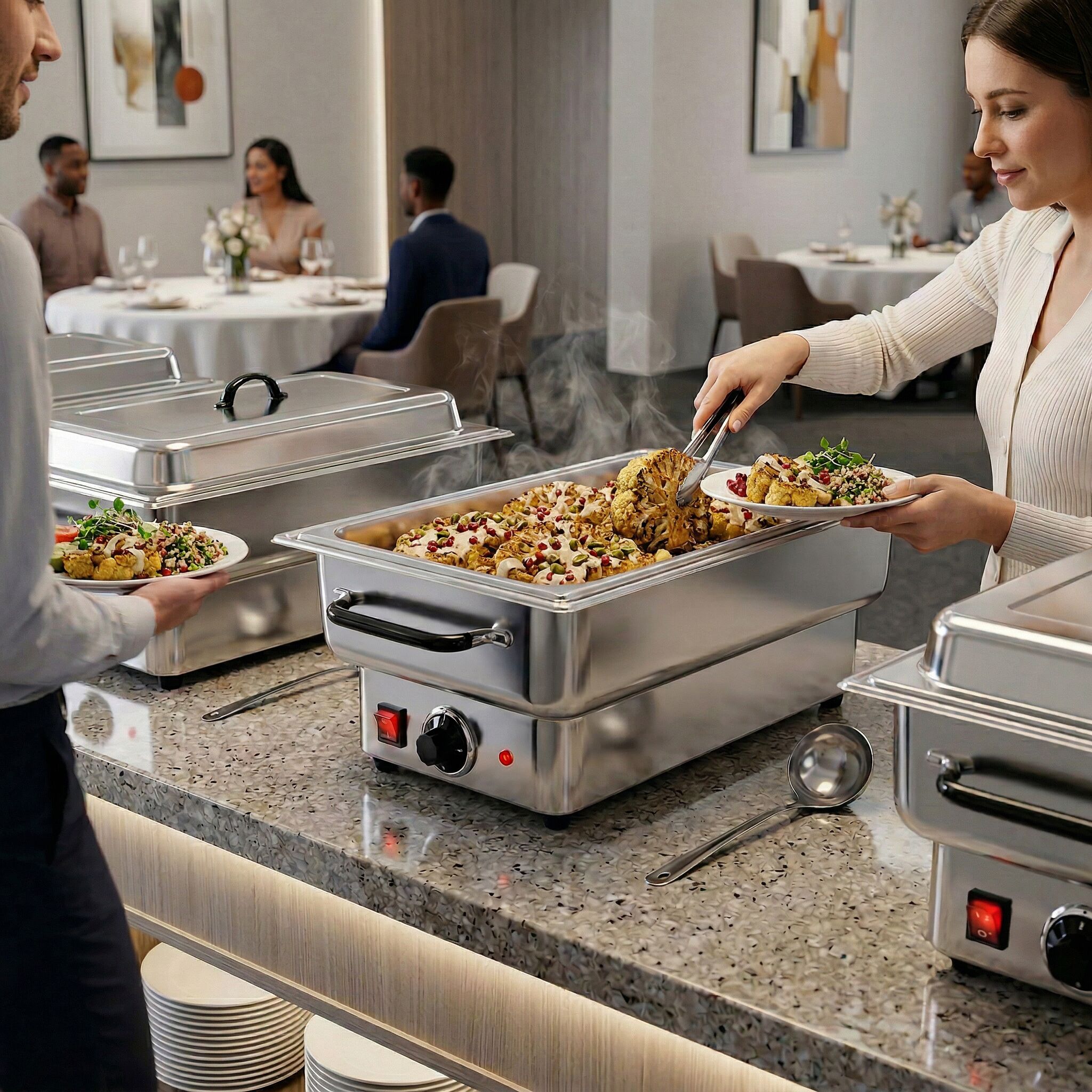 Chafing dish électrique - GN 1/1 - avec couvercle