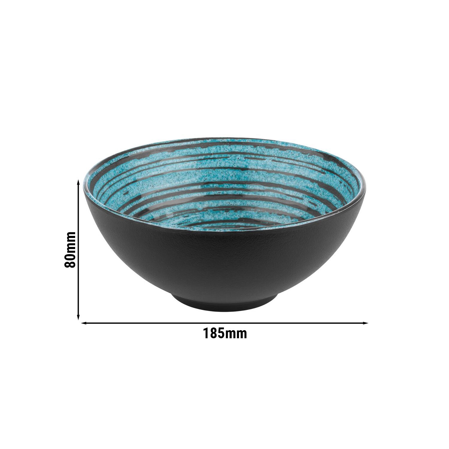 (6 pcs) Coupe - CANCUN - Mélamine - 1L - carré - 185x185mm - Profondeur : 80mm - Bleu/Brun