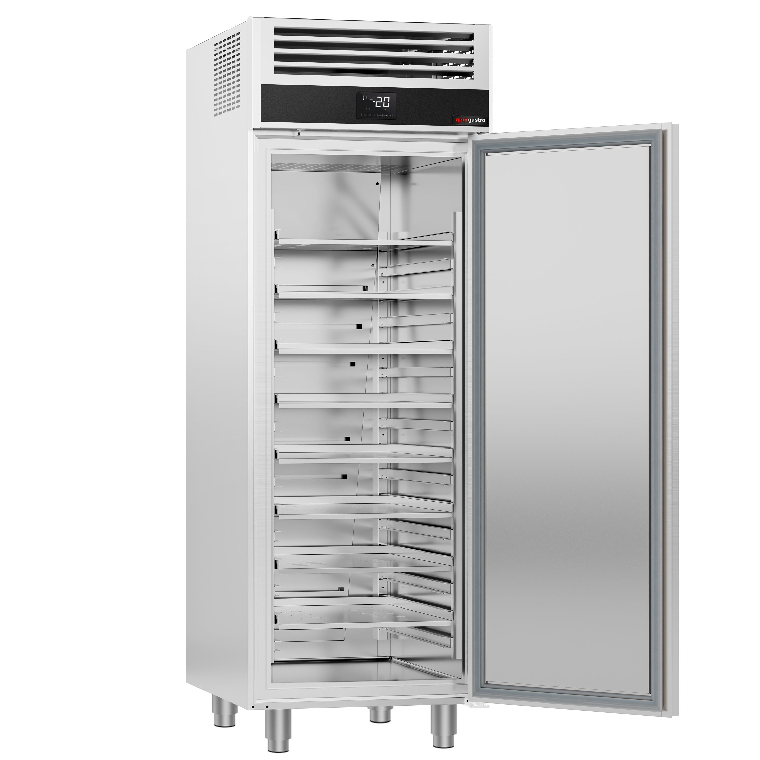 Armoire de conservation pour bacs à glace négative Inox AISI 304 - 600 x 800 - 650 L - avec 1 porte - p.ex. pour 48× bacs à glace 5L ou 32× bacs 7L