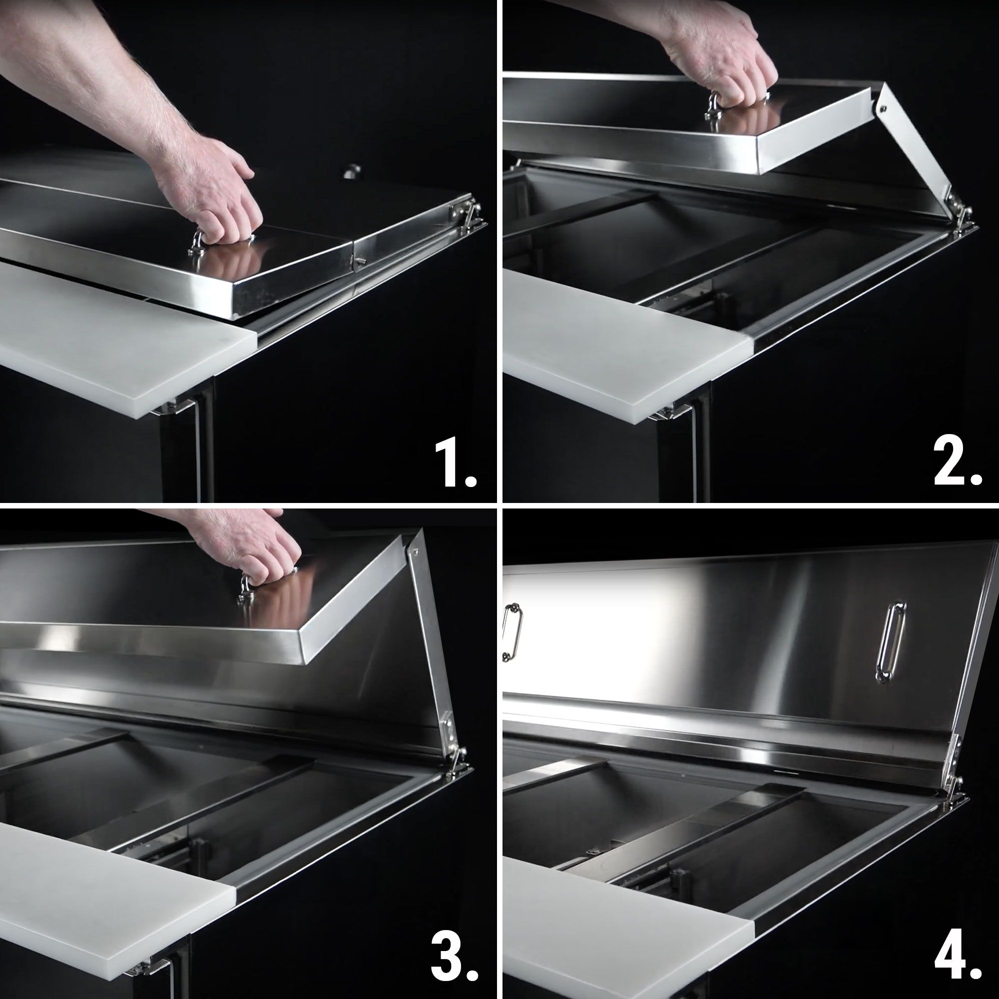 Saladette réfrigérée PREMIUM PLUS - 978mm - 230L - 2 portes - avec découpe pour 6x GN 1/3 & 3x GN 1/6 & Couvercle inox