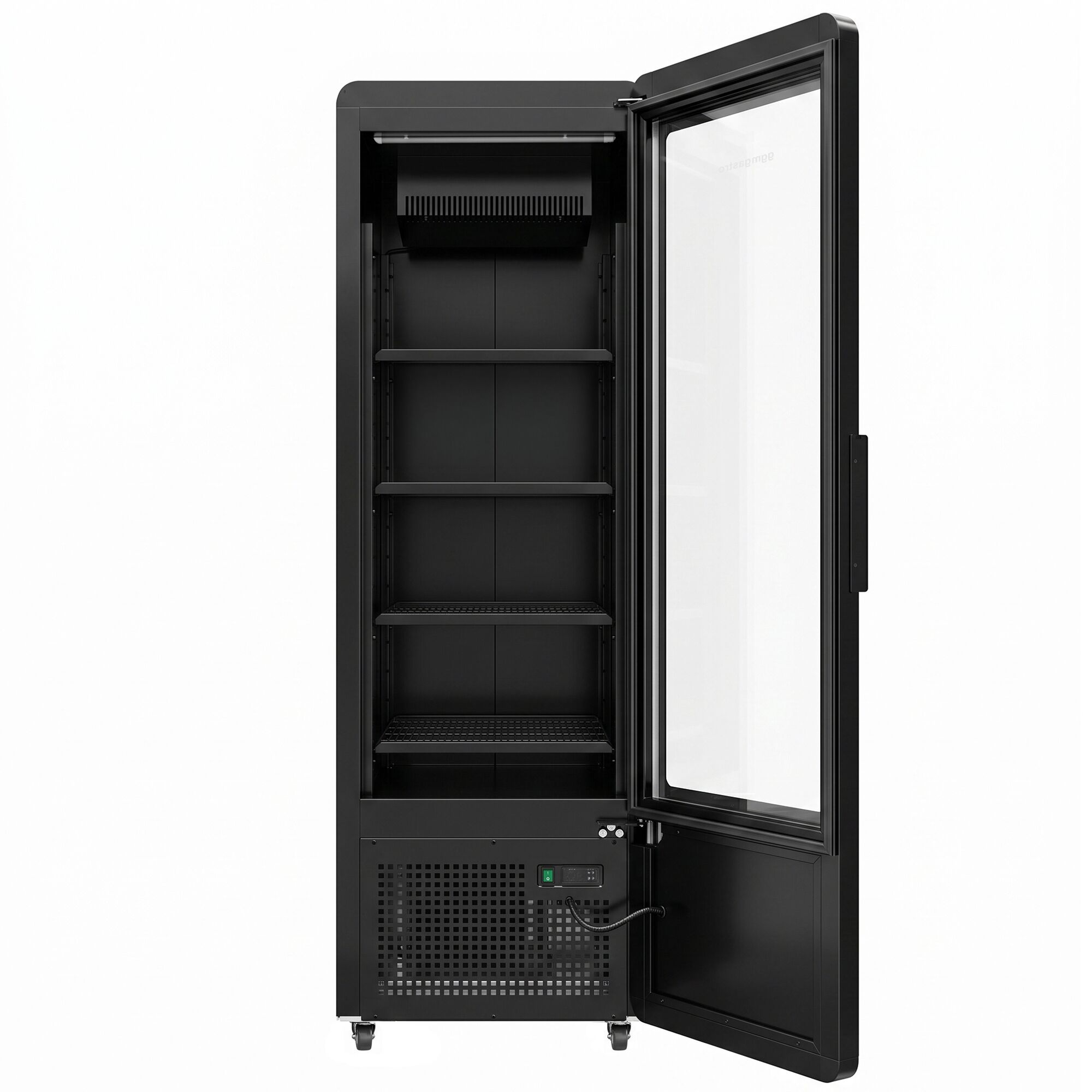 Vitrine réfrigérée à boissons - 670mm - 560 L - porte vitrée sans cadre - 1 porte vitrée - éclairage LED RGB - thermostat numérique - Noir - +2 à +8 °C