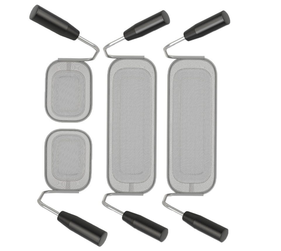 2x 1/3 & 2x 1/6 Panier à pâtes - 290x105x200mm & 140x105x200mm - 2x0,8kg & 2x0,4kg - Inox AISI 304