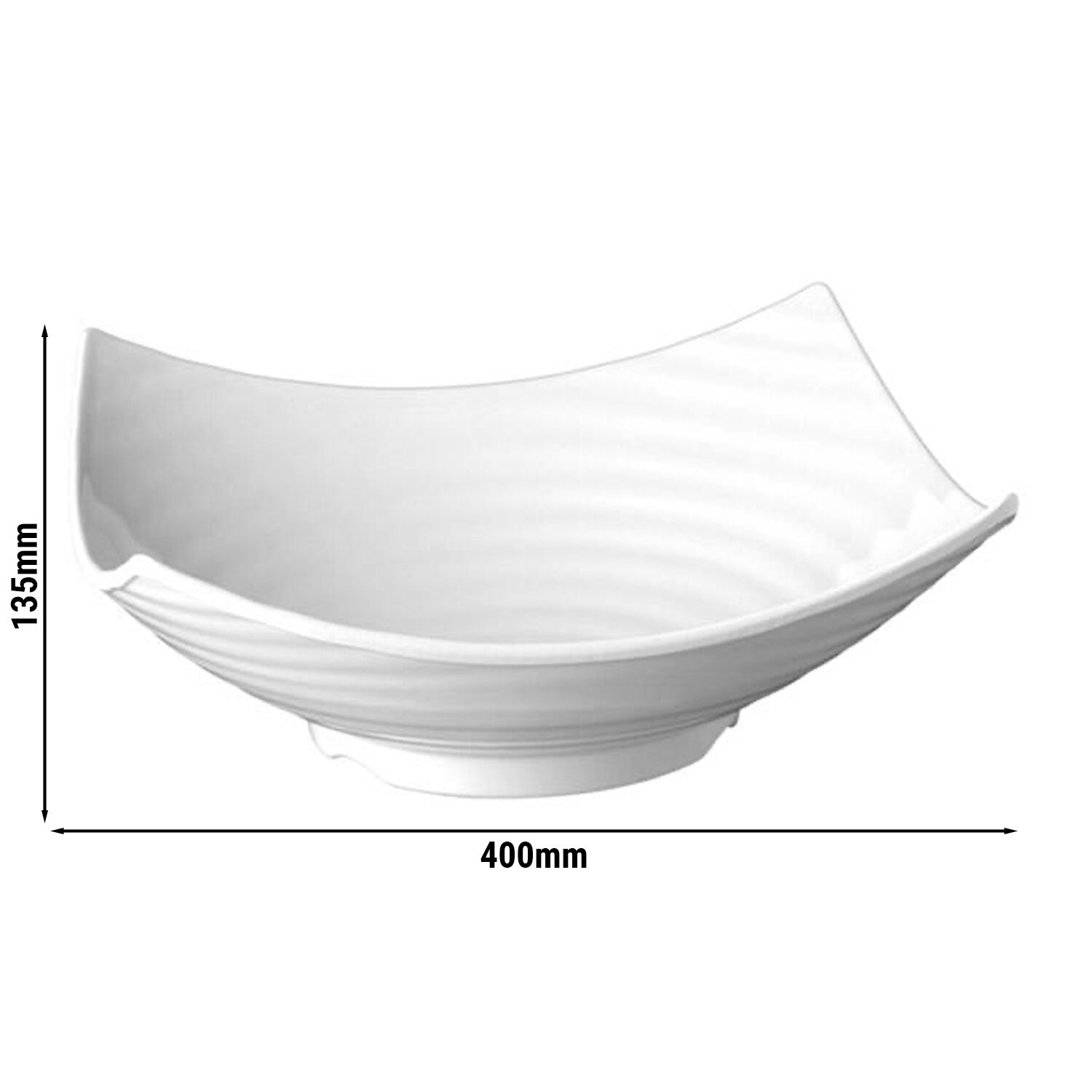 (6 pcs) Coupe - GLOBAL BUFFET - Mélamine - 5L - carré - 400x400mm - Profondeur : 135mm - Blanc