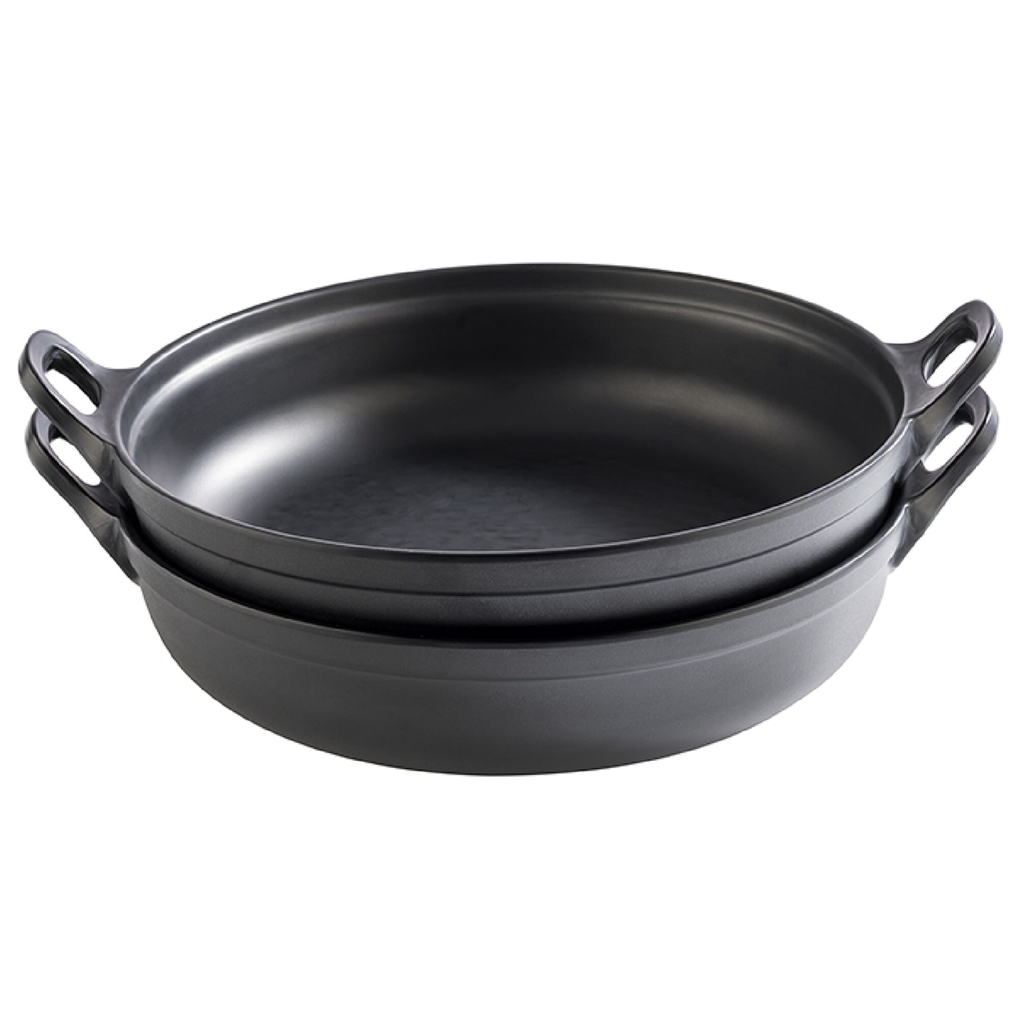 (6 pcs) Coupe - PADELLA - Mélamine - 3L - carré - avec poignées - lot de 6 - 280x280mm - Profondeur : 90mm - Noir