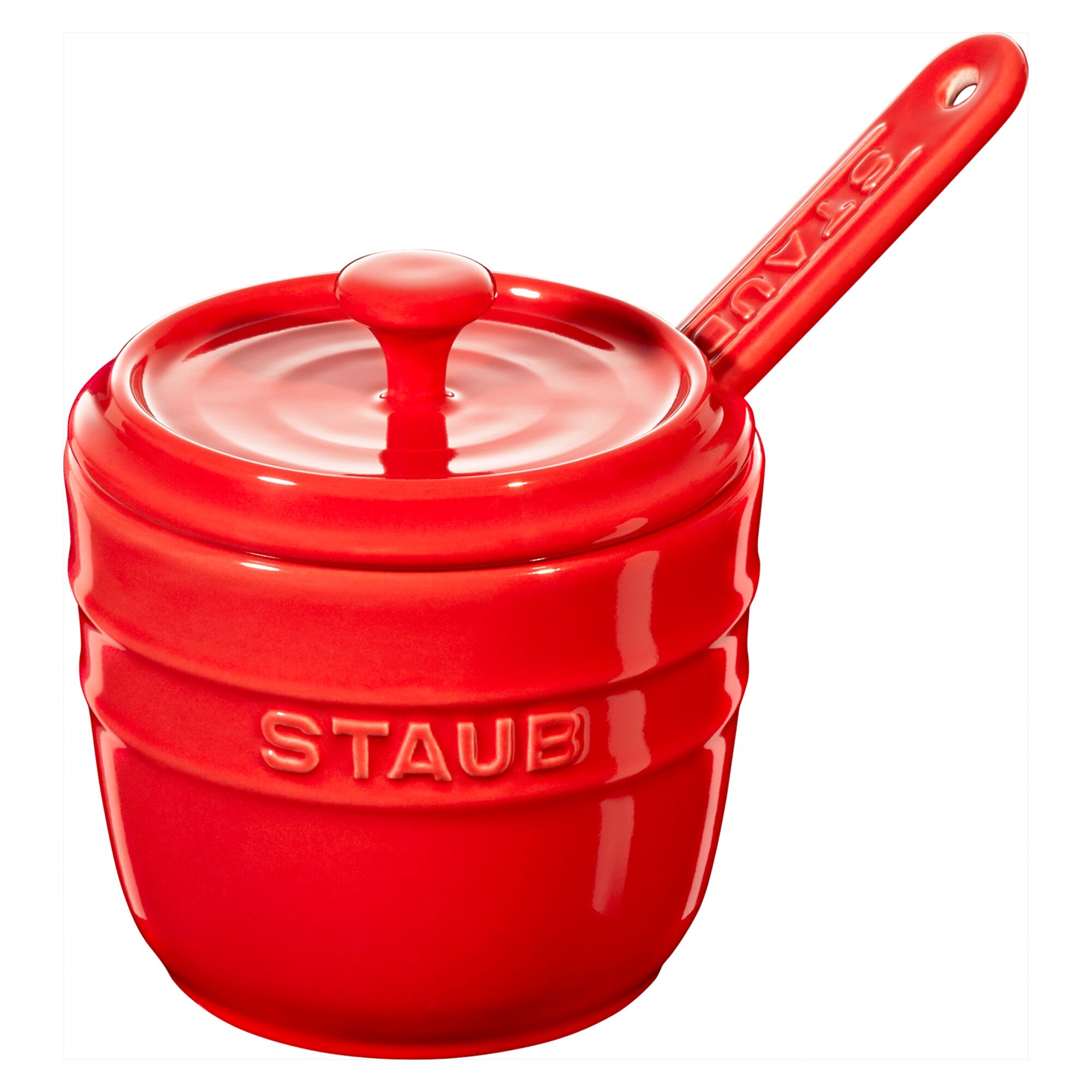 STAUB| Ceramic Sugar Bowl – Cherry Red - Paprika Shape - Spoon Included