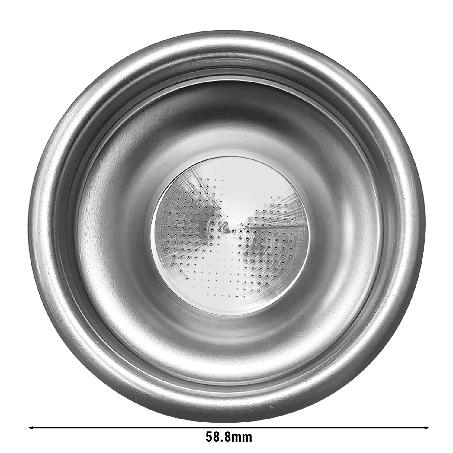 Porte-filtre 1 bec - Noir - Acier inoxydable - Ø58,8mm - Capacité: 7g de café moulu - Poignée en plastique - pour machines à expresso à porte-filtre Allegro, Eminence, Grace & Suprema