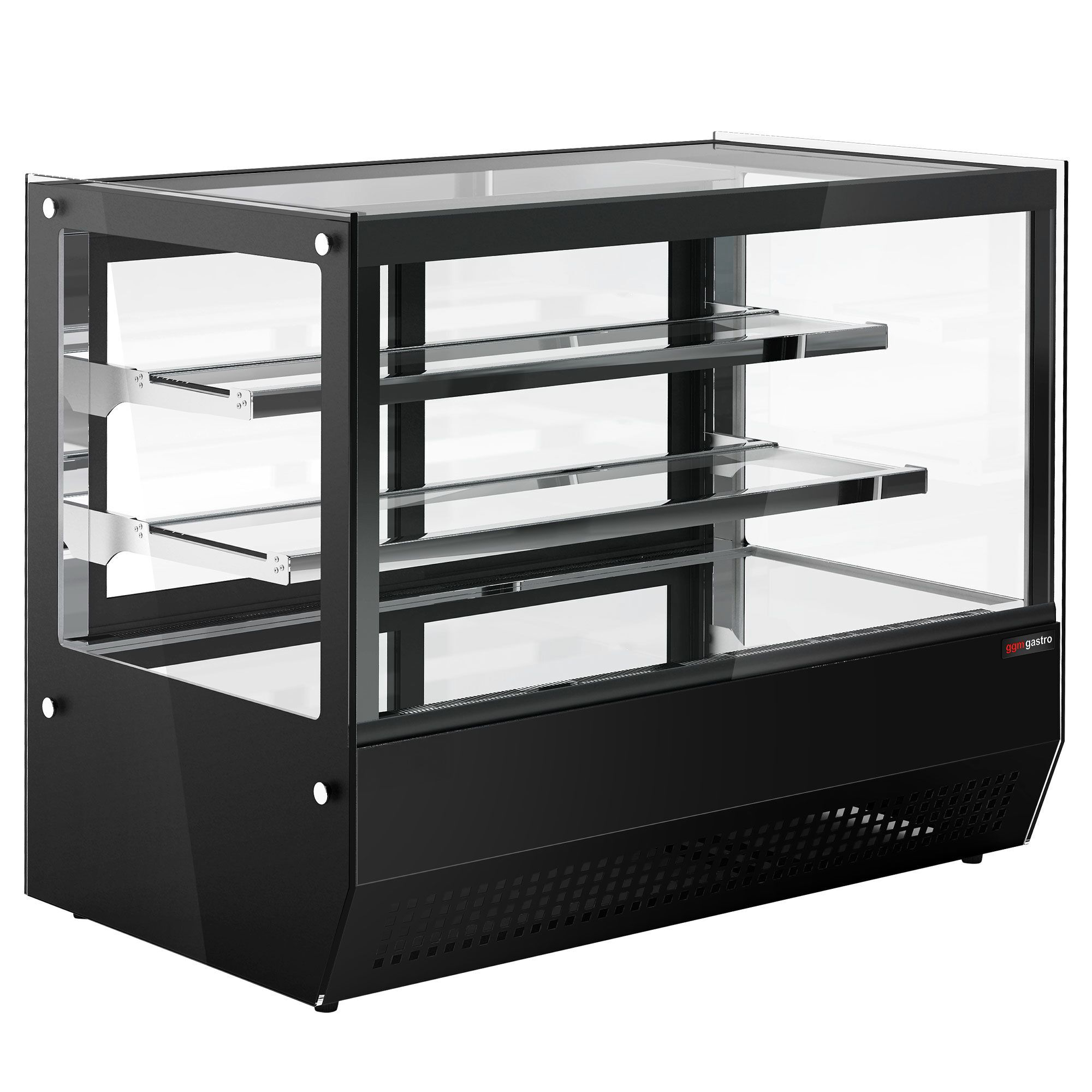 Vitrine réfrigérée de table - 120L - 700mm - Double vitrage - avec 2 étagères en verre - portes coulissantes vitrées arrière