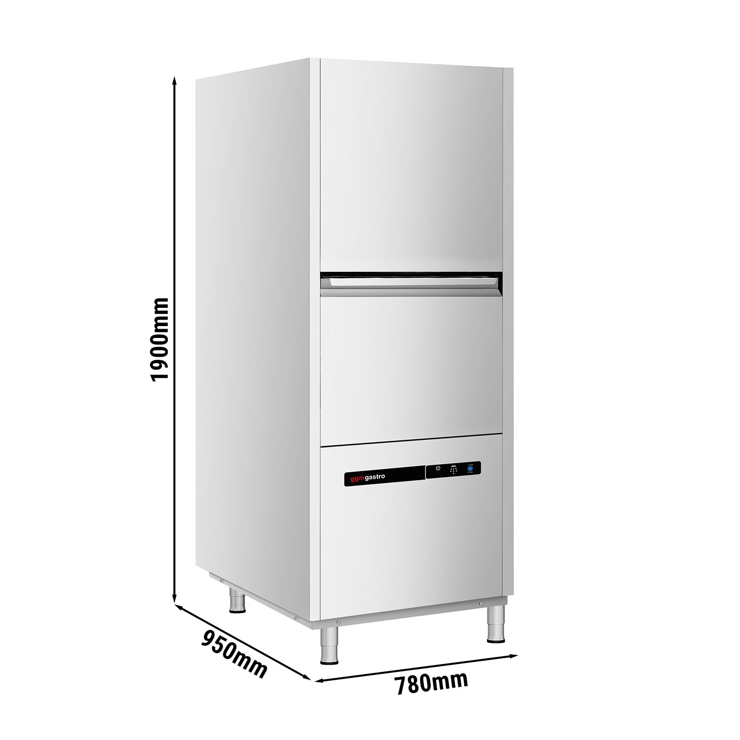 Doppelwandige Topfspülmaschine - Touch - 16,7 kW - mit Reiniger- & Laugenpumpe