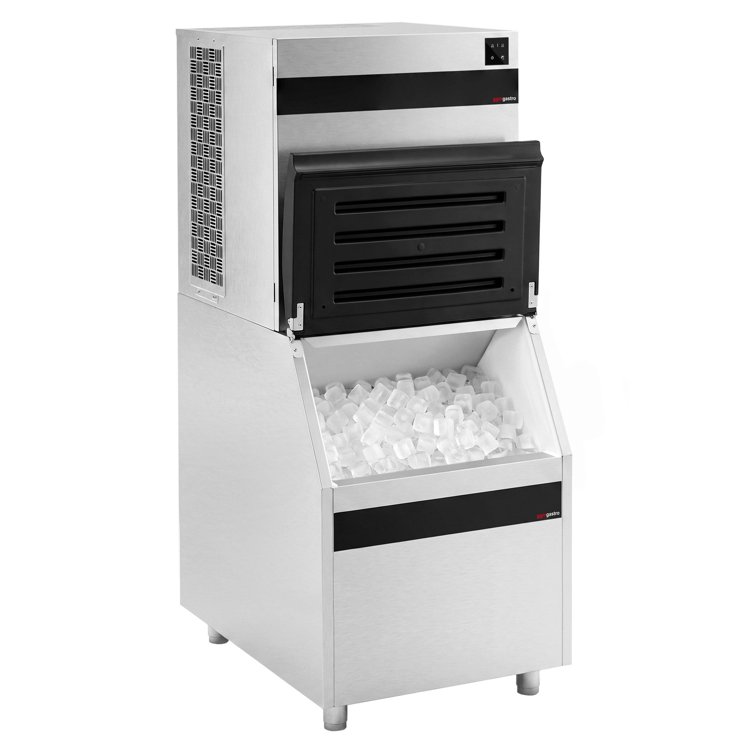 Iskubmaskin - Iskuber - 450 kg/24 h - med isbinge och transportvagn