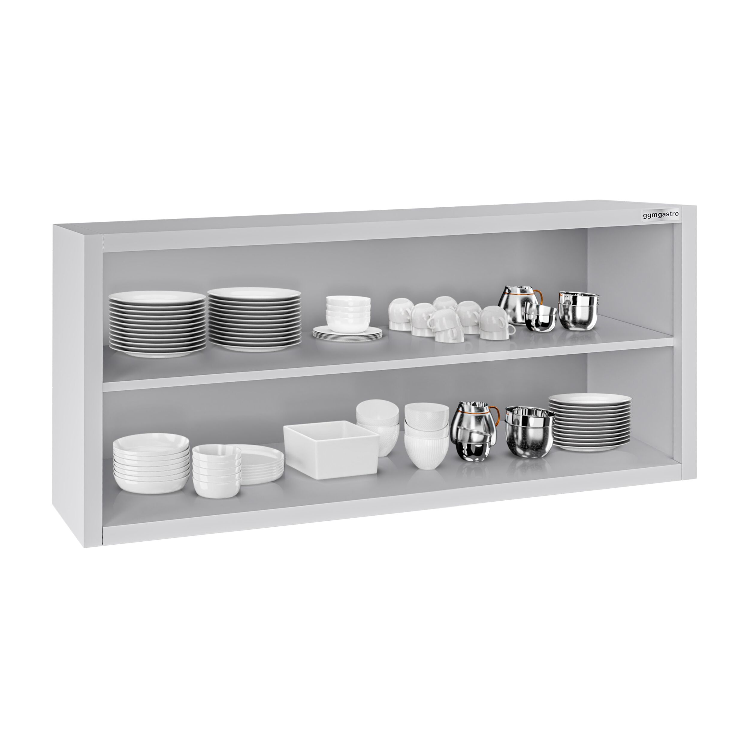 Armoire murale en acier inoxydable ECO - 1400x400mm - sans portes (ouvert) - 650mm de haut