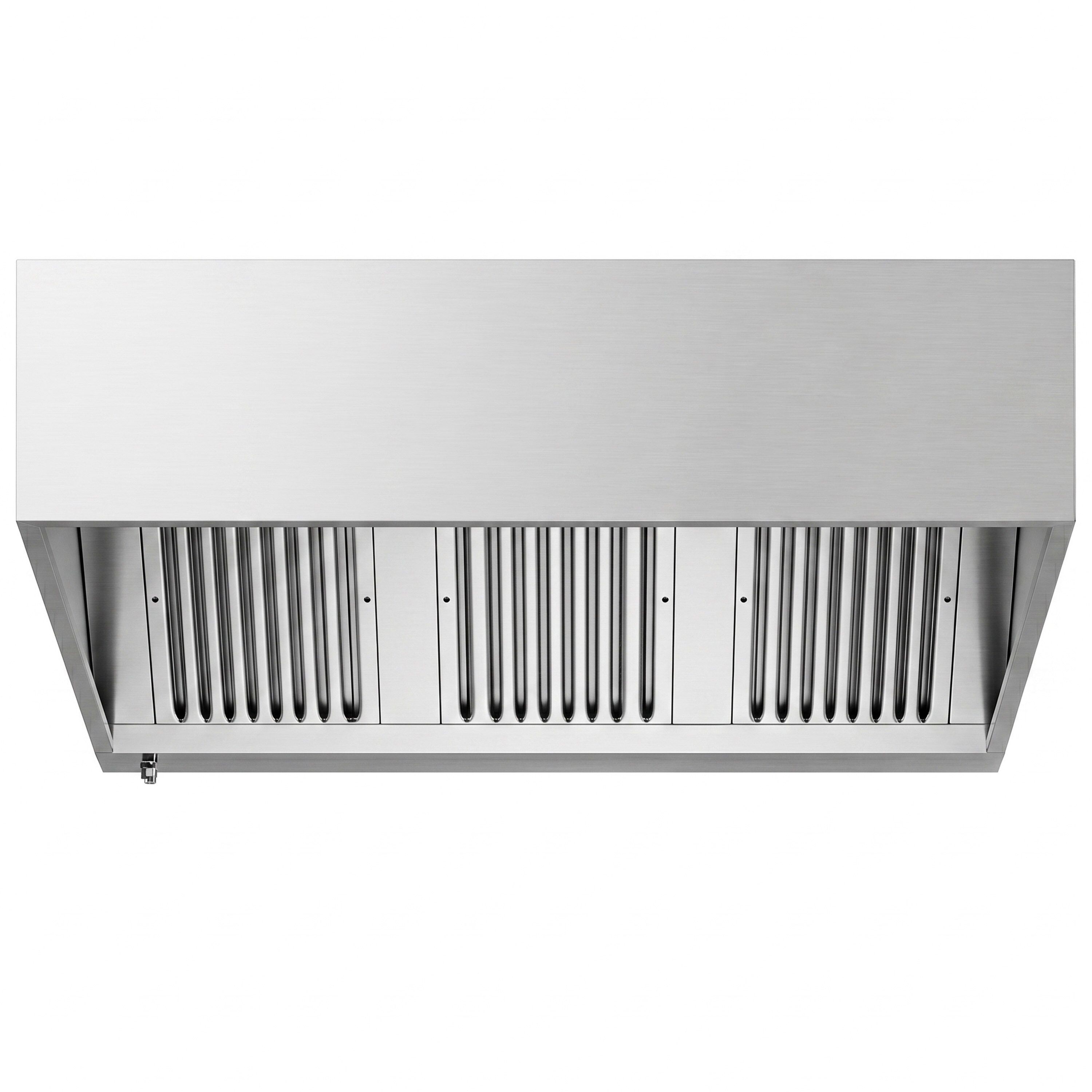 Hotte à adosser professionnelle - 1600mm - sans moteur - avec filtres et éclairage