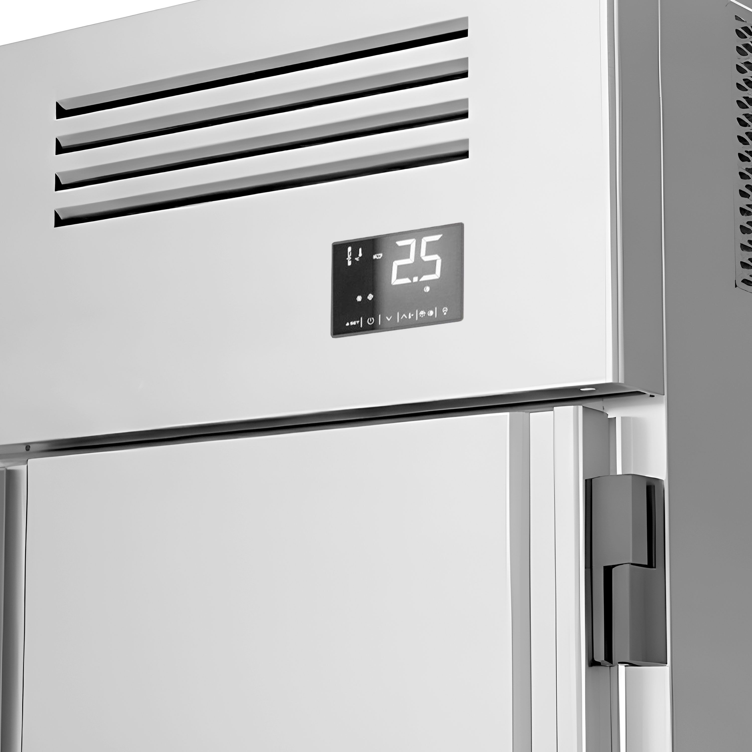 Kylskåp PREMIUM - GN 2/1 - 2700 liter - ned till +8 °C - med 2 dörrar - Umluftkylning, LED-belysning, Automatisk avfrostning, R290, HACCP-styrning