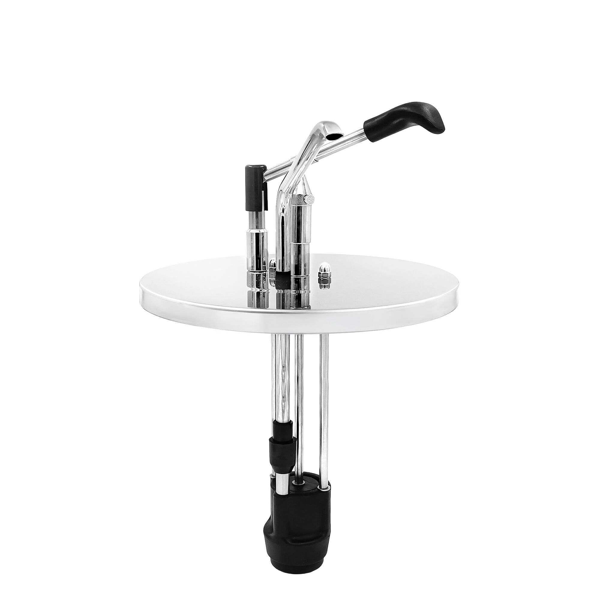 Pompe à sauce - à levier - dosage réglable - compatible avec bac inox rond 10L - sans cuve - acier inoxydable - 225x500mm