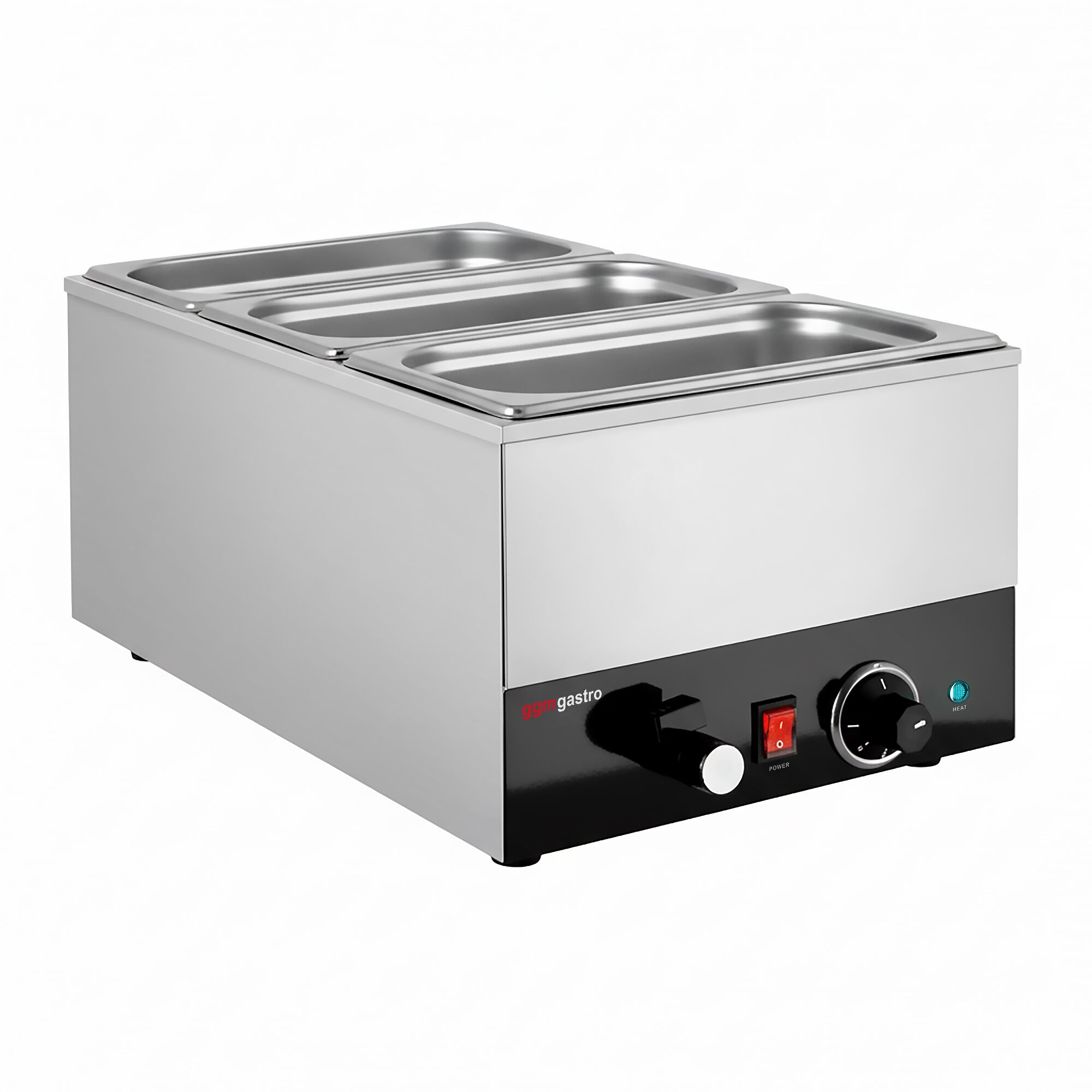 Bain-marie électrique – 1,2 kW – GN 1/1 avec hauteur de 150 mm – avec robinet de vidange