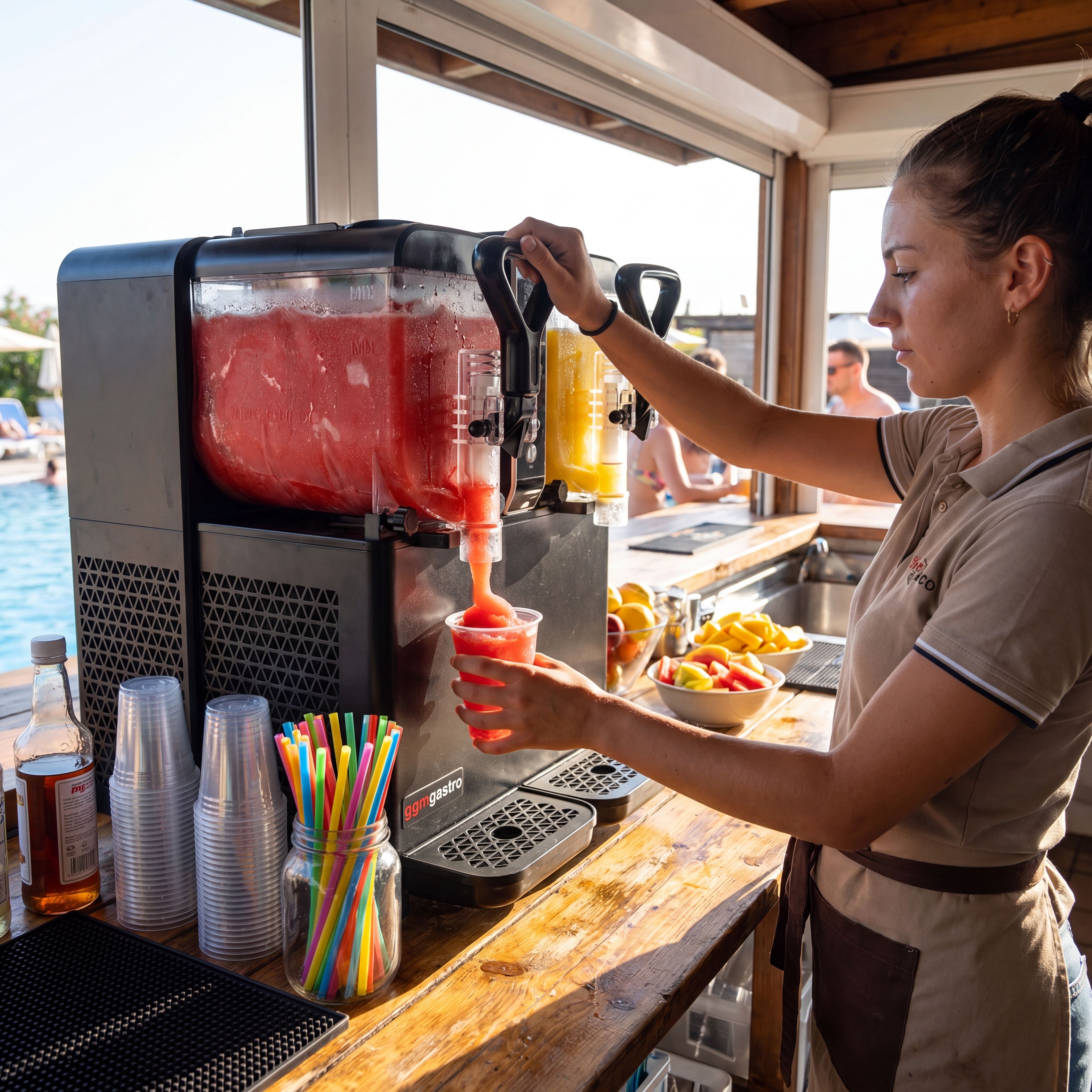 Aparat za slush - 2x 3 l - 400 W - Digital - Crna/Srebrna