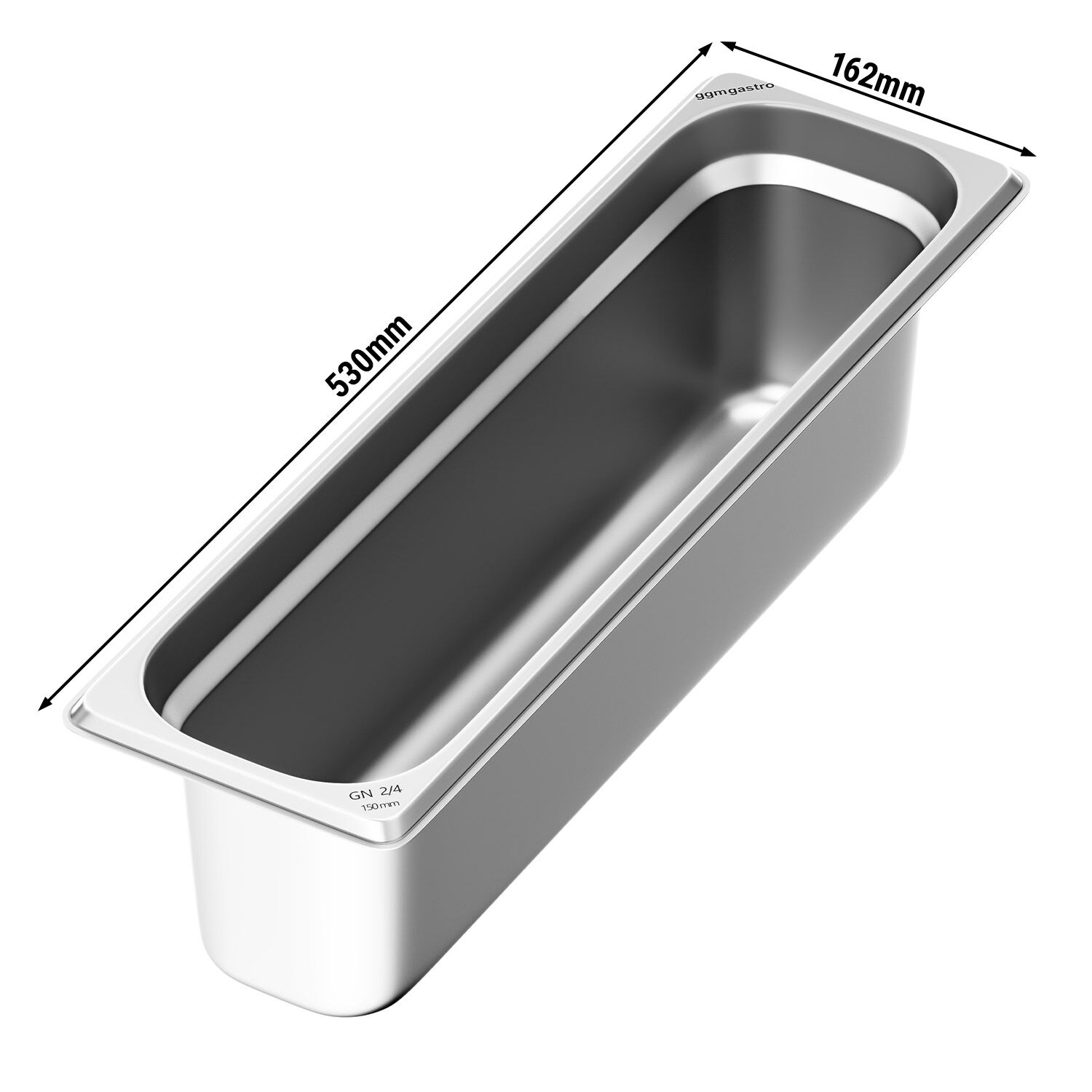 (6 pièces) Récipients en acier inoxydable GN 2/4 - Hauteur : 150mm