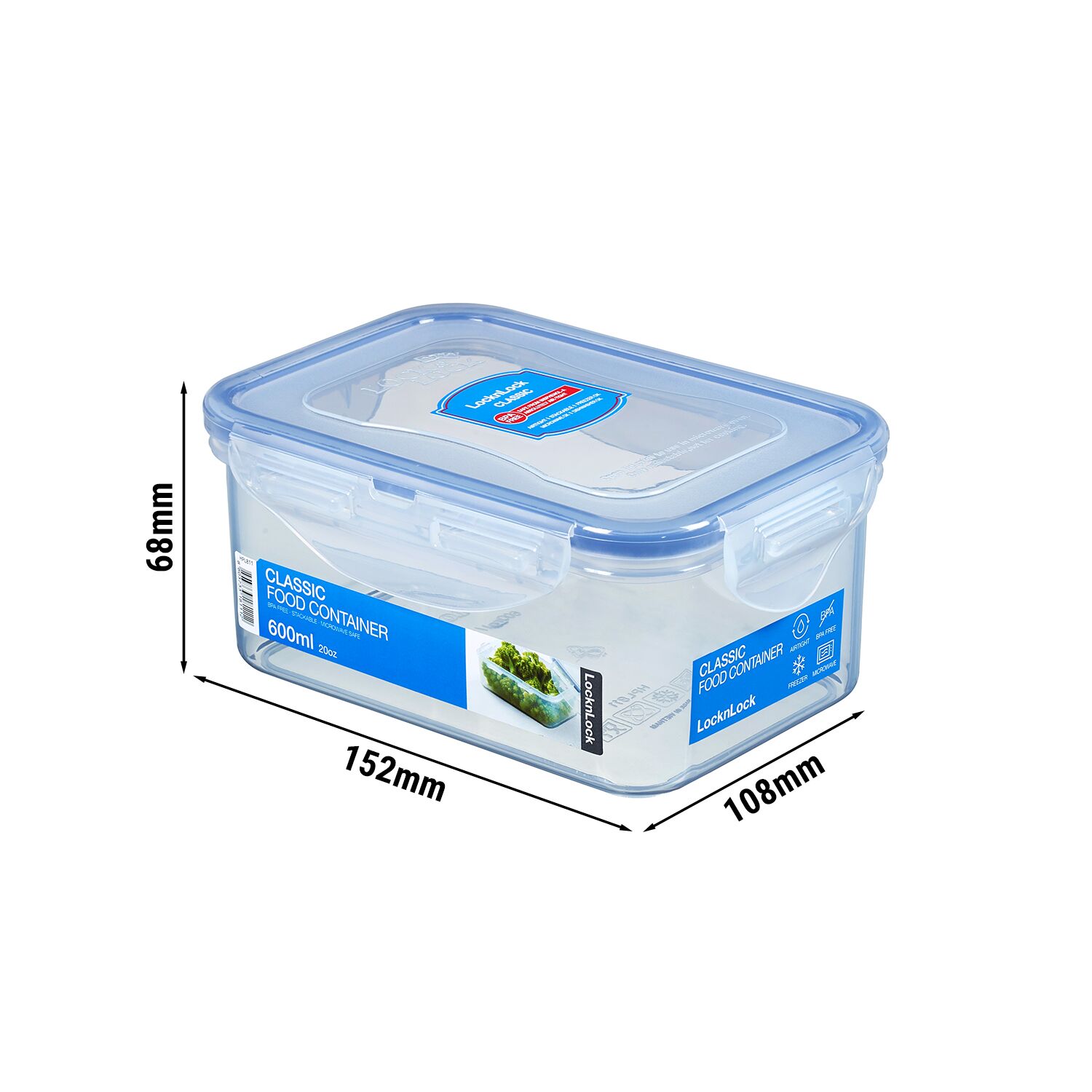 (12 pièces) LocknLock | Boîte multifonction Classic – 600 ml – transparent