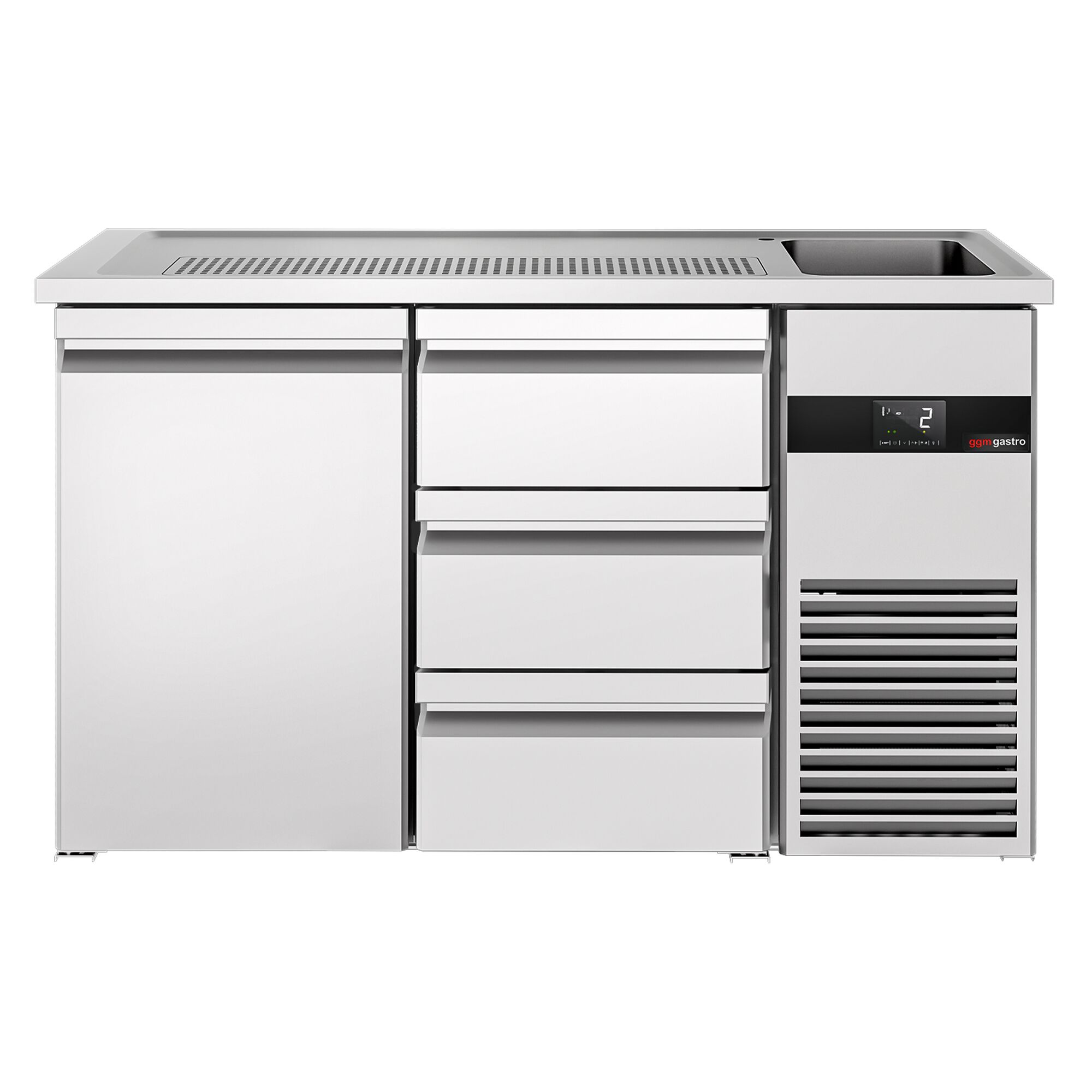 Comptoir de bar réfrigéré PREMIUM - 1550x700mm - 1 porte & 3 tiroirs