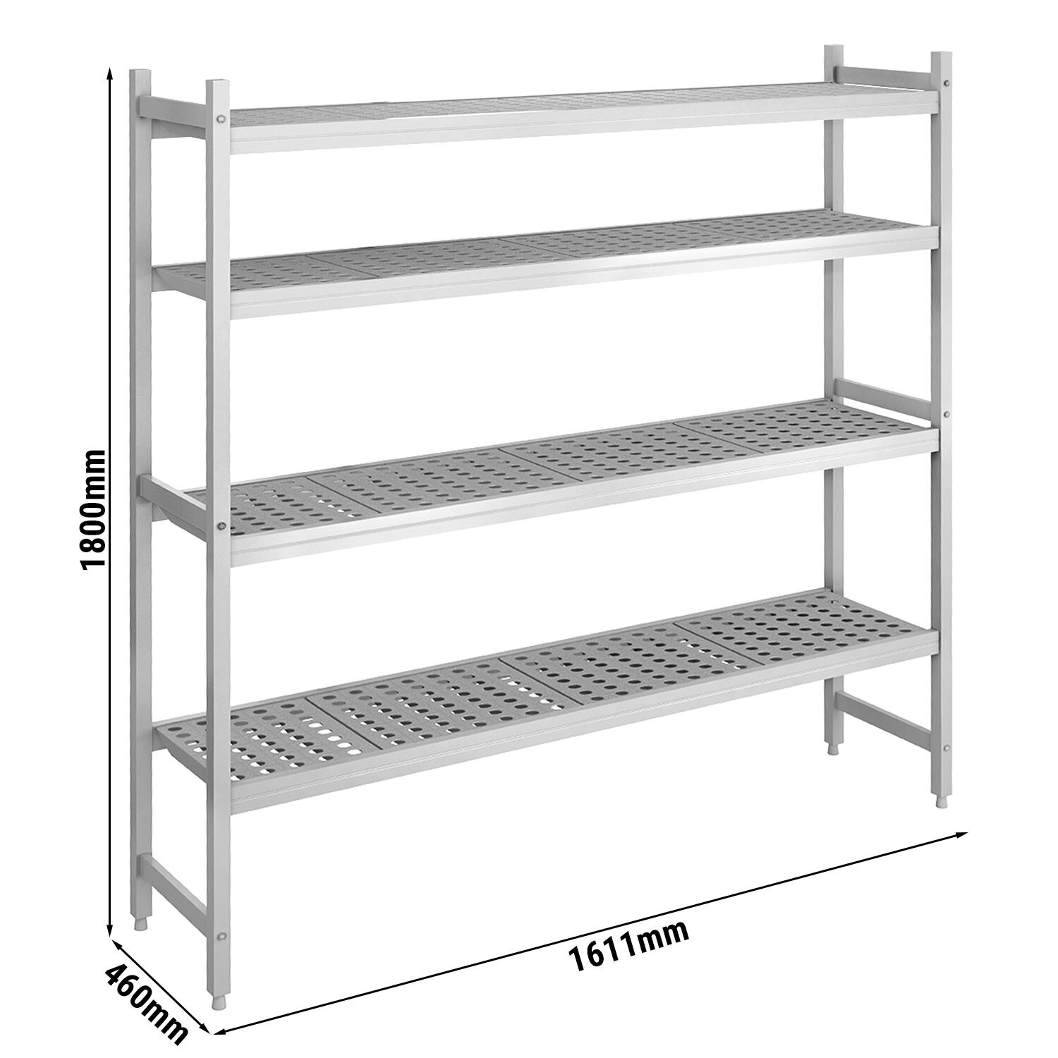 Étagère de base en aluminium - 1611 x 1800 mm - Capacité de charge : 600 kg