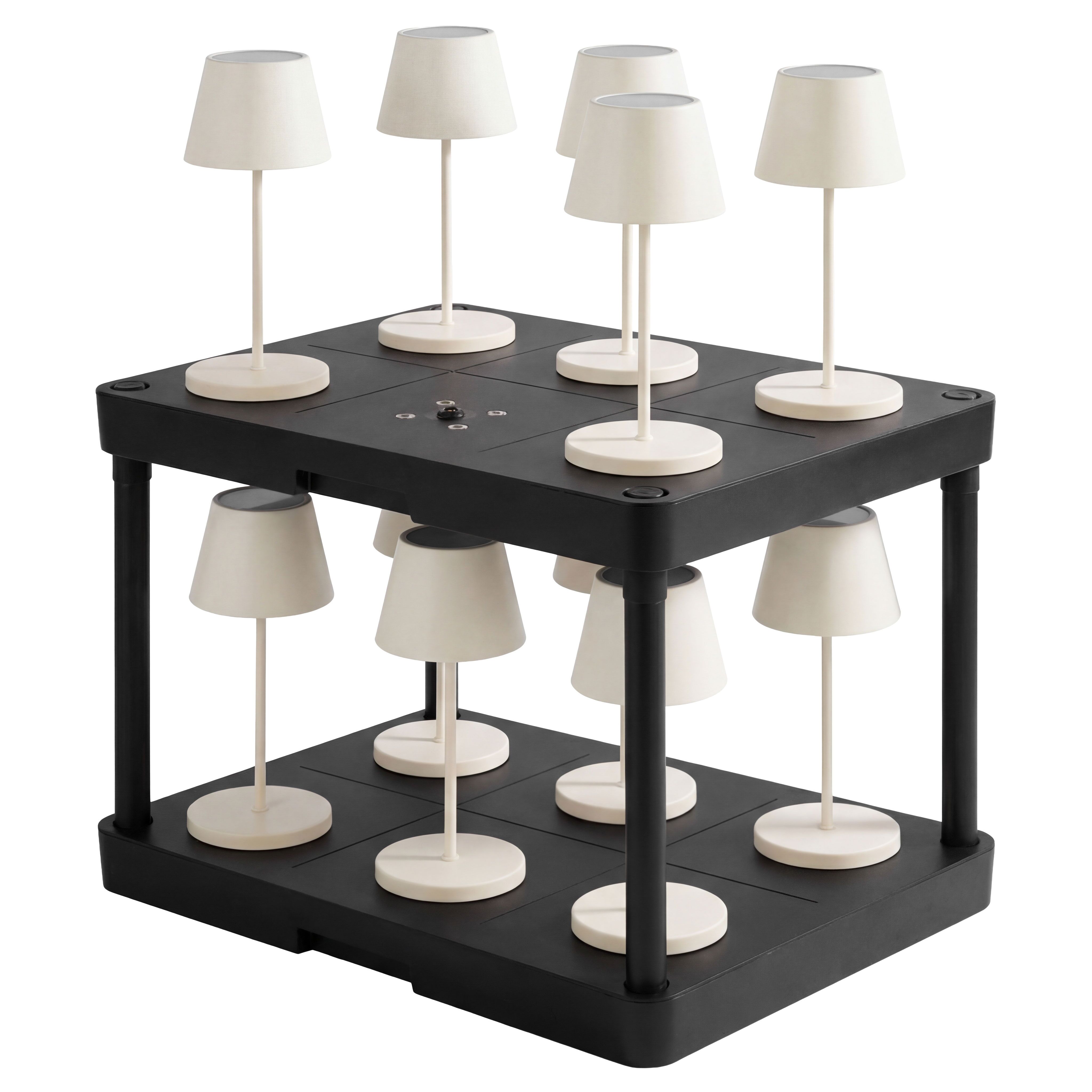 Station de charge 6 ports - ABS plastique - 430x315x50mm - Noir - incl. prise secteur, 2 télécommandes avec piles