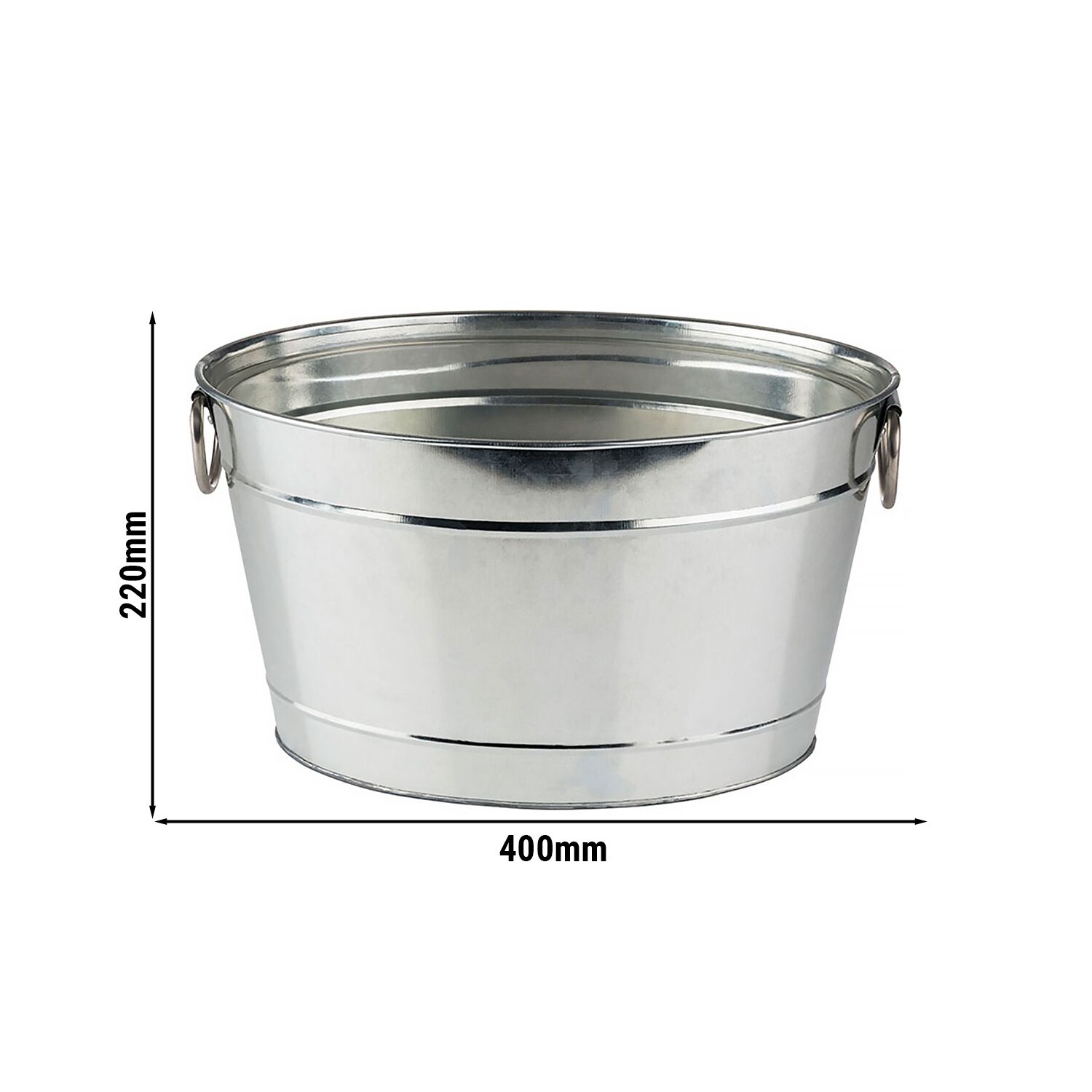 Vasque à bouteilles - TIN - Métal galvanisé - 11 litres - Hauteur:210mm - avec bac intérieur plastique