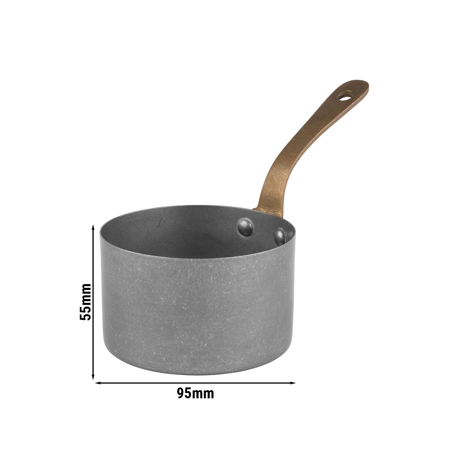 (6 pièces) Casserole à manche / casserole de service - VINTARA - inox - 0,3 litre - Ø 95 mm
