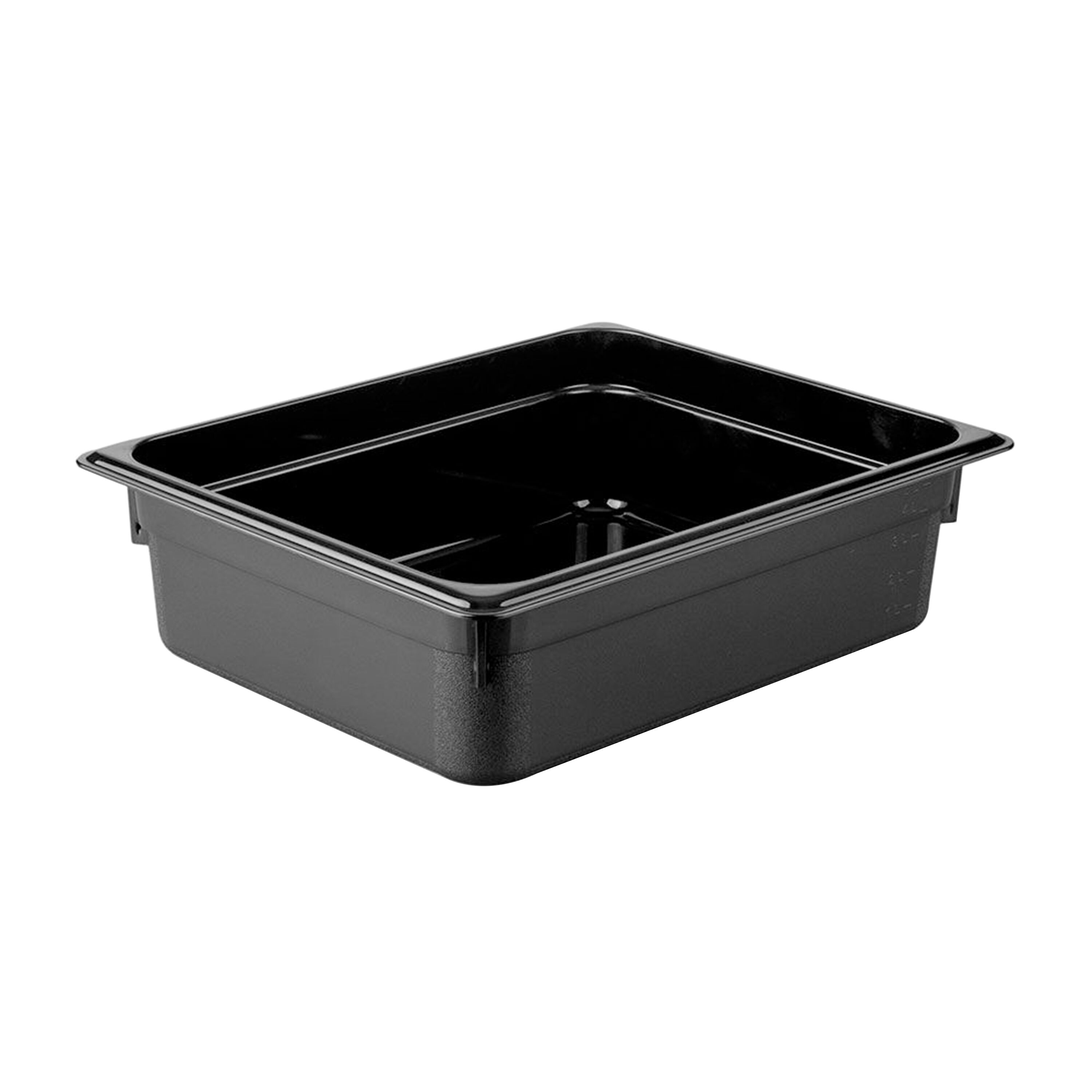 (6 pièces) Bac en Polycarbonate GN 1/2 - Noir - Hauteur : 100 mm