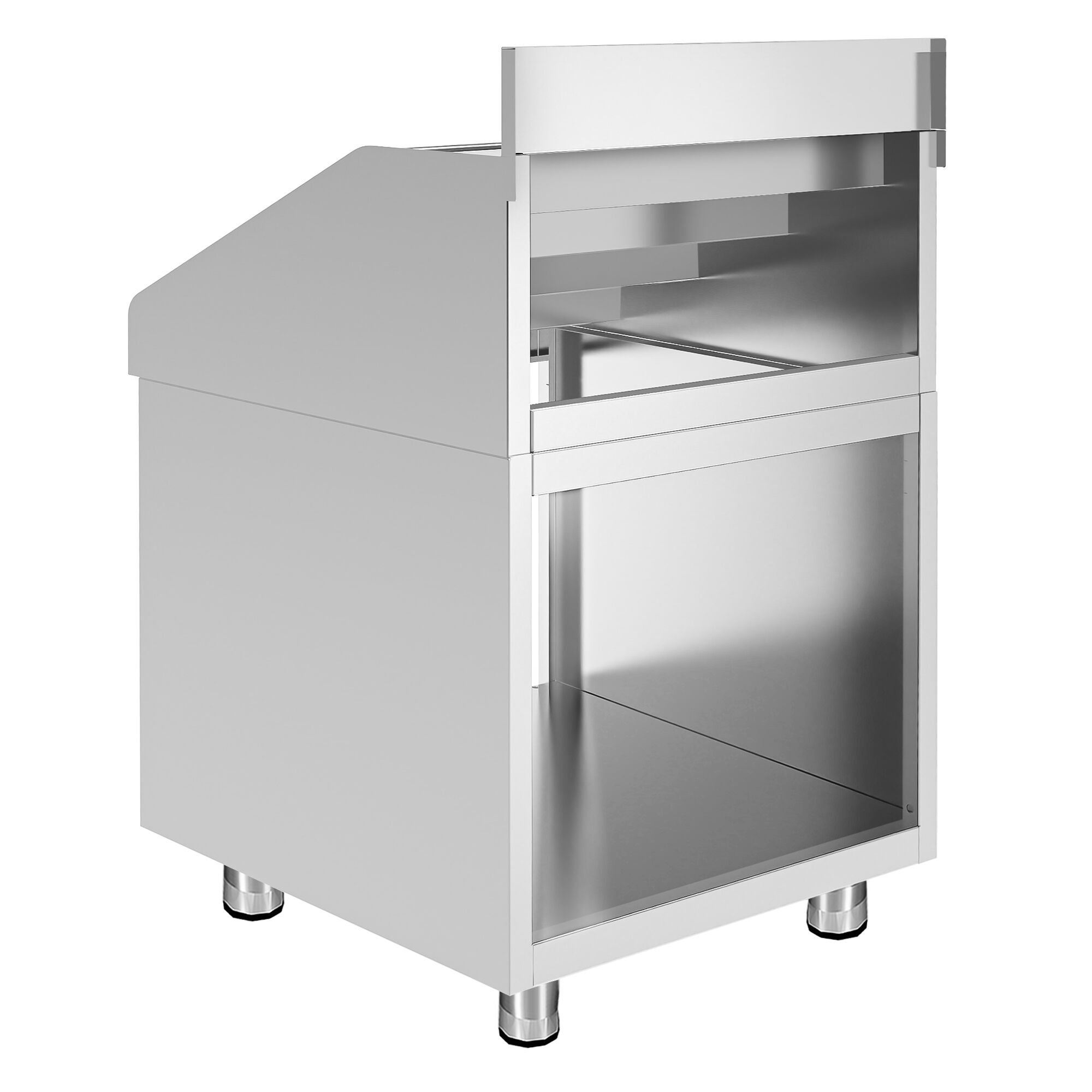 Estantería para botellas de bar de acero inoxidable - 600x600mm - con 4 estantes
